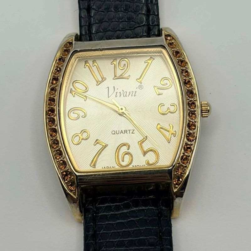 Other Gold & Black Crystal Vivani Watch Size ONE SIZE - 3 Thumbnail