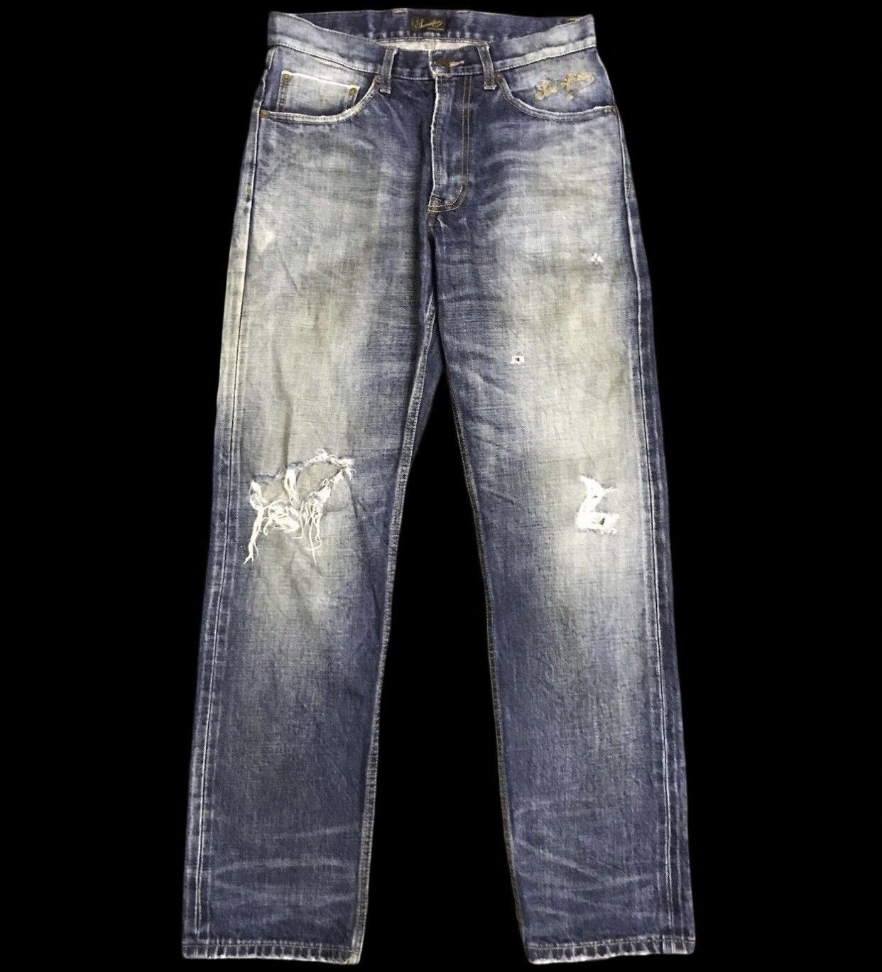 Japanese Brand D145 SACRIFICE Japan Dirty Distressed Jeans Size US 30 / EU 46 - 1 Thumbnail