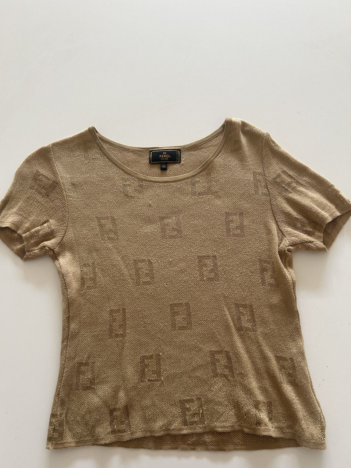 Fendi Fendi Vintage Tan Top Size S / US 4 / IT 40 - 4 Thumbnail