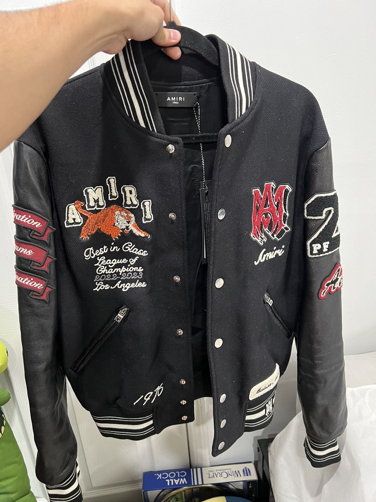 image of Amiri Varsity Jacket in Black, Men's (Size Small)