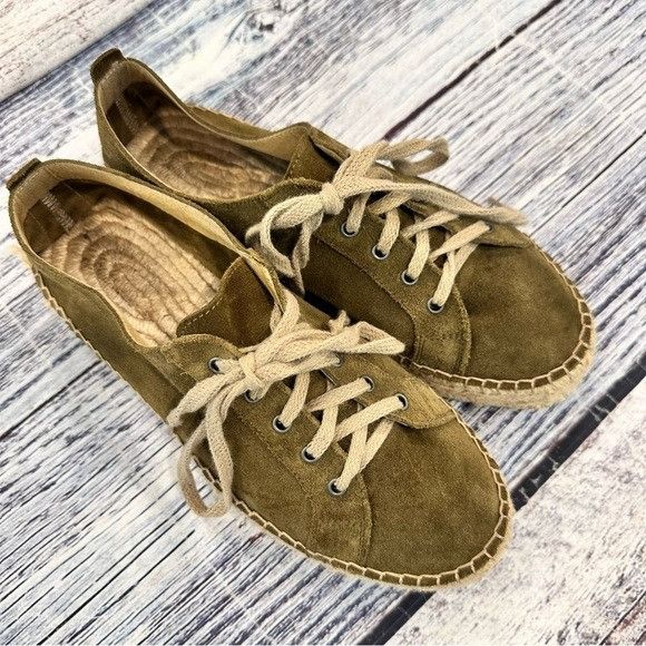 Other ALPARGATUS Olive Suede Women's Espadrille Sneakers Size US 8.5 / IT 38.5 - 2 Thumbnail