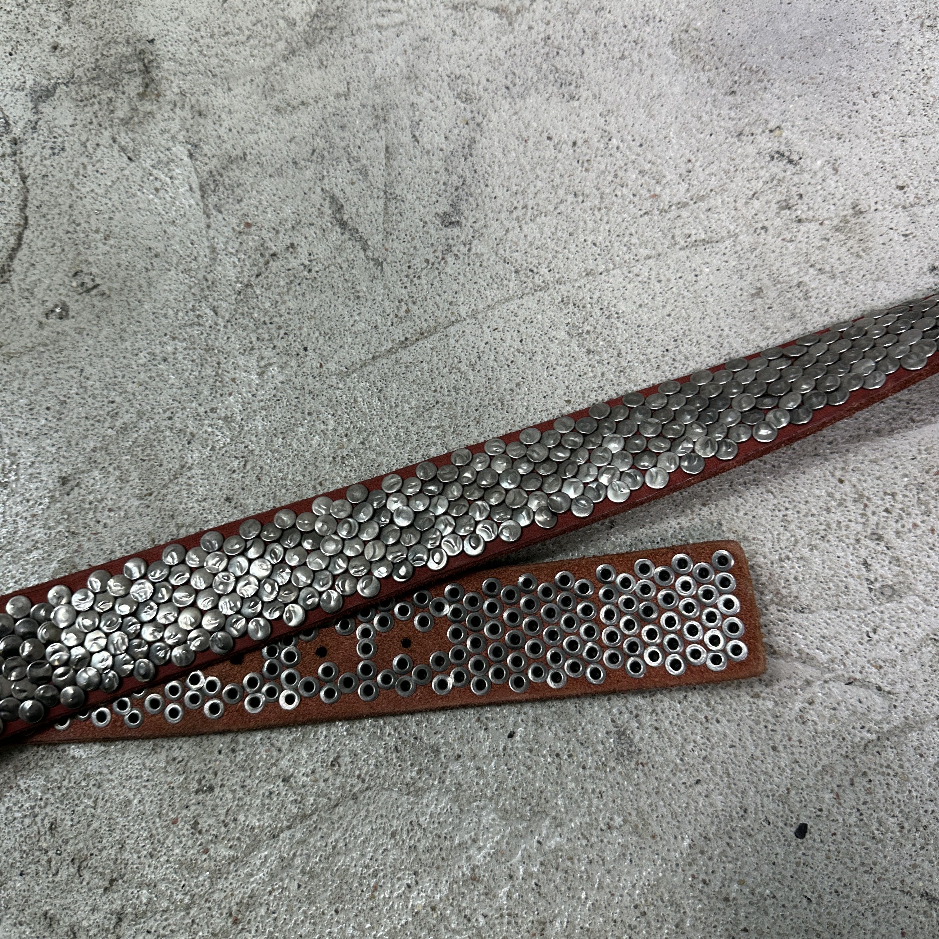 Vintage Vintage Avant Garde Leather Studded Grunge Belt 00s Size ONE SIZE - 5 Thumbnail