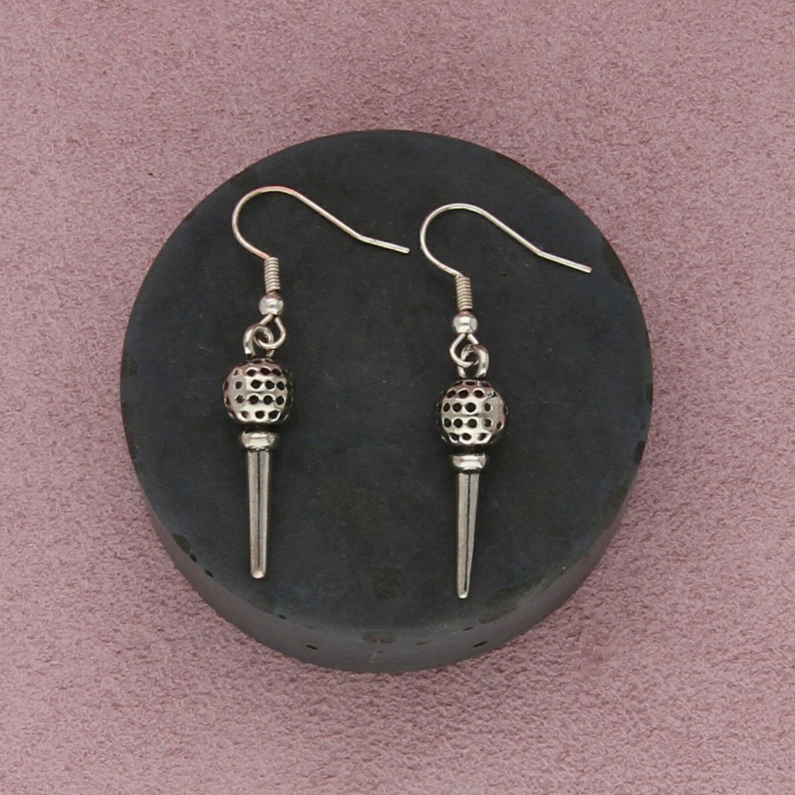 Sterling Silver sterling silver golf ball on tee dangle earrings Size ONE SIZE - 1 Thumbnail