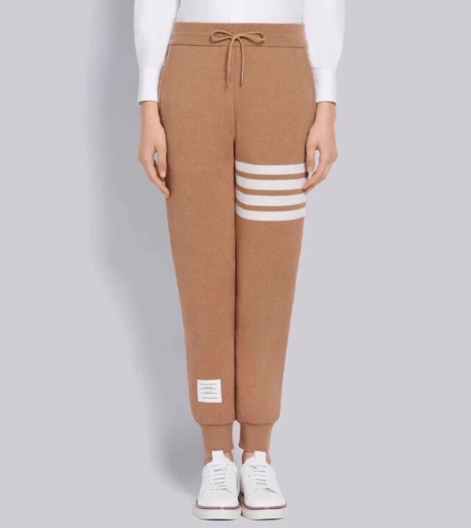Thom Browne Thom Browne Women's Rare Oatmeal Cashmere Track Pants Size42 Size 28" / US 6 / IT 42 - 8 Thumbnail