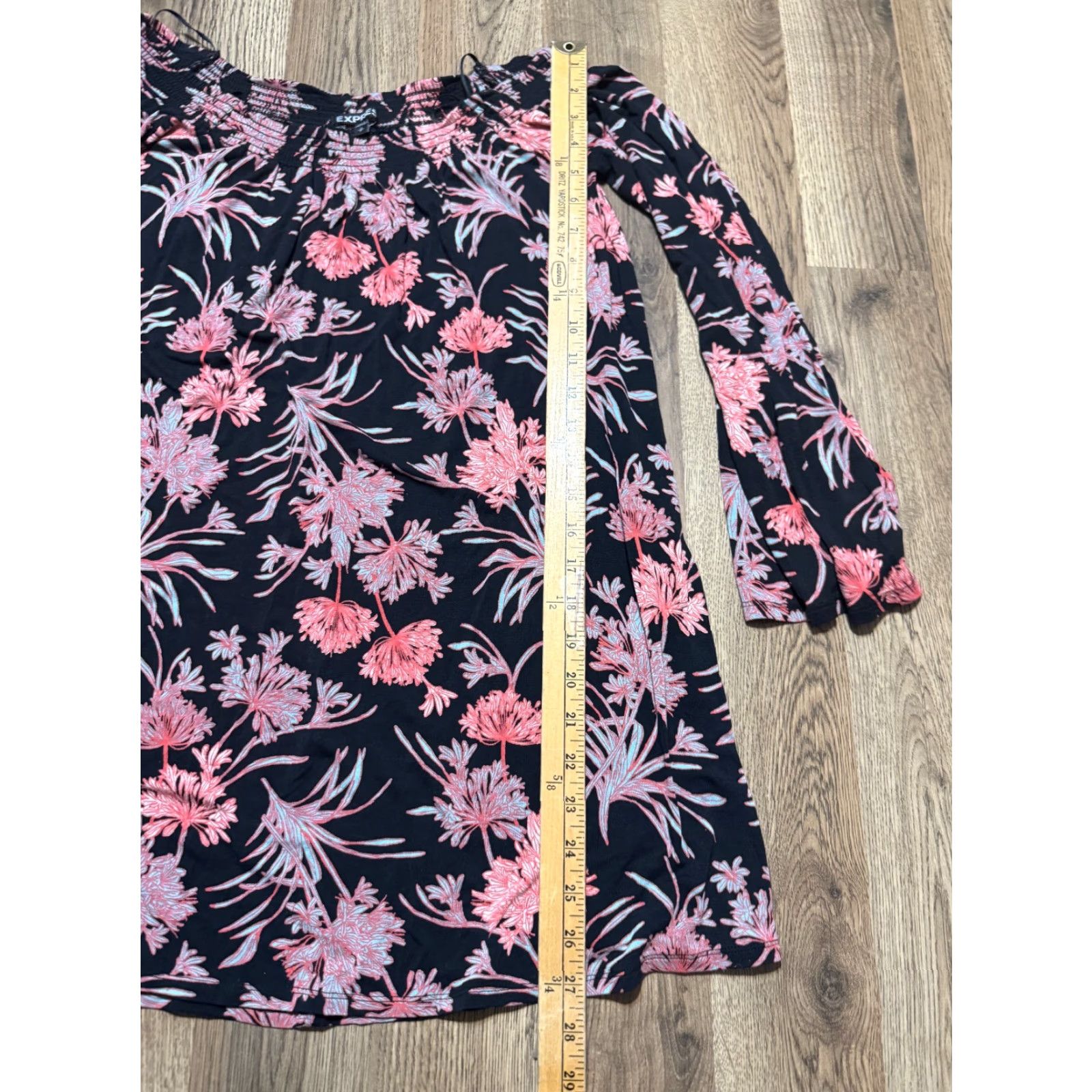Express VINTAGE? Express Blouse, Women's Size Small, Black Pink Green Floral Long Sleeve Shirt Size S / US 4 / IT 40 - 7 Thumbnail