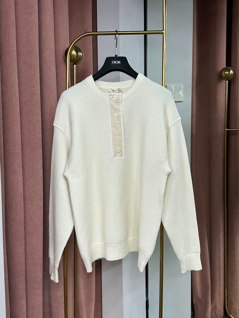 The Row The Row Waffle Henley Neck Sweater - dmc Size US XS / EU 42 / 0 - 1 Thumbnail