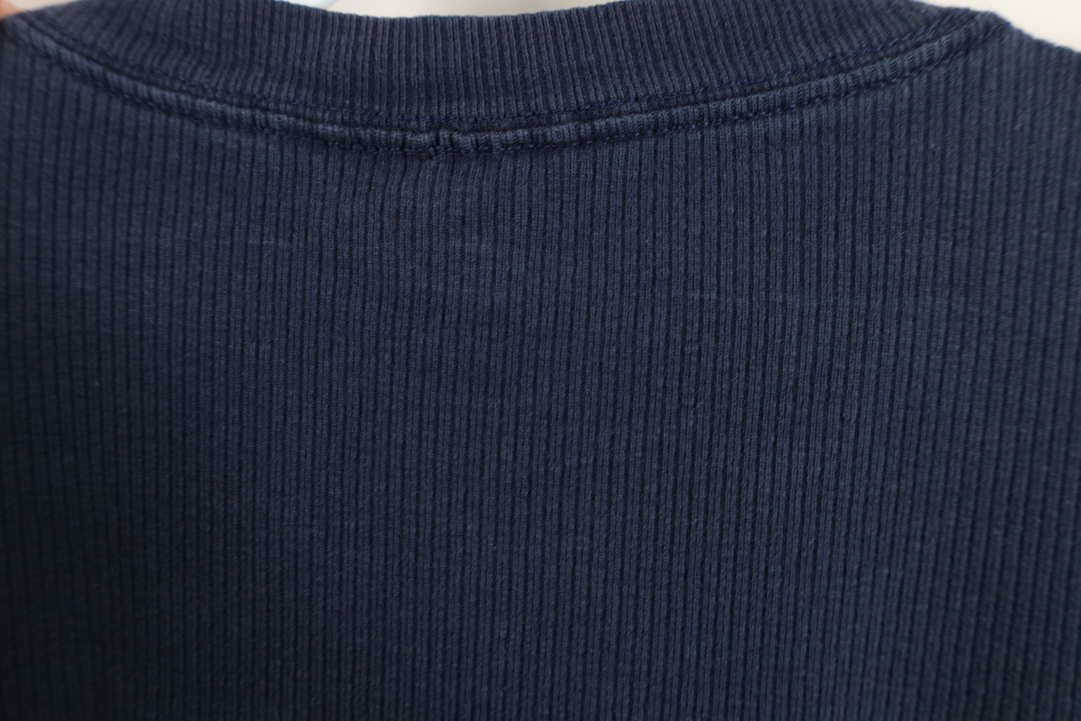 Champion Vintage 90s Champion Spell Out Ribbed Knit T-Shirt Blue Size US L / EU 52-54 / 3 - 10 Thumbnail
