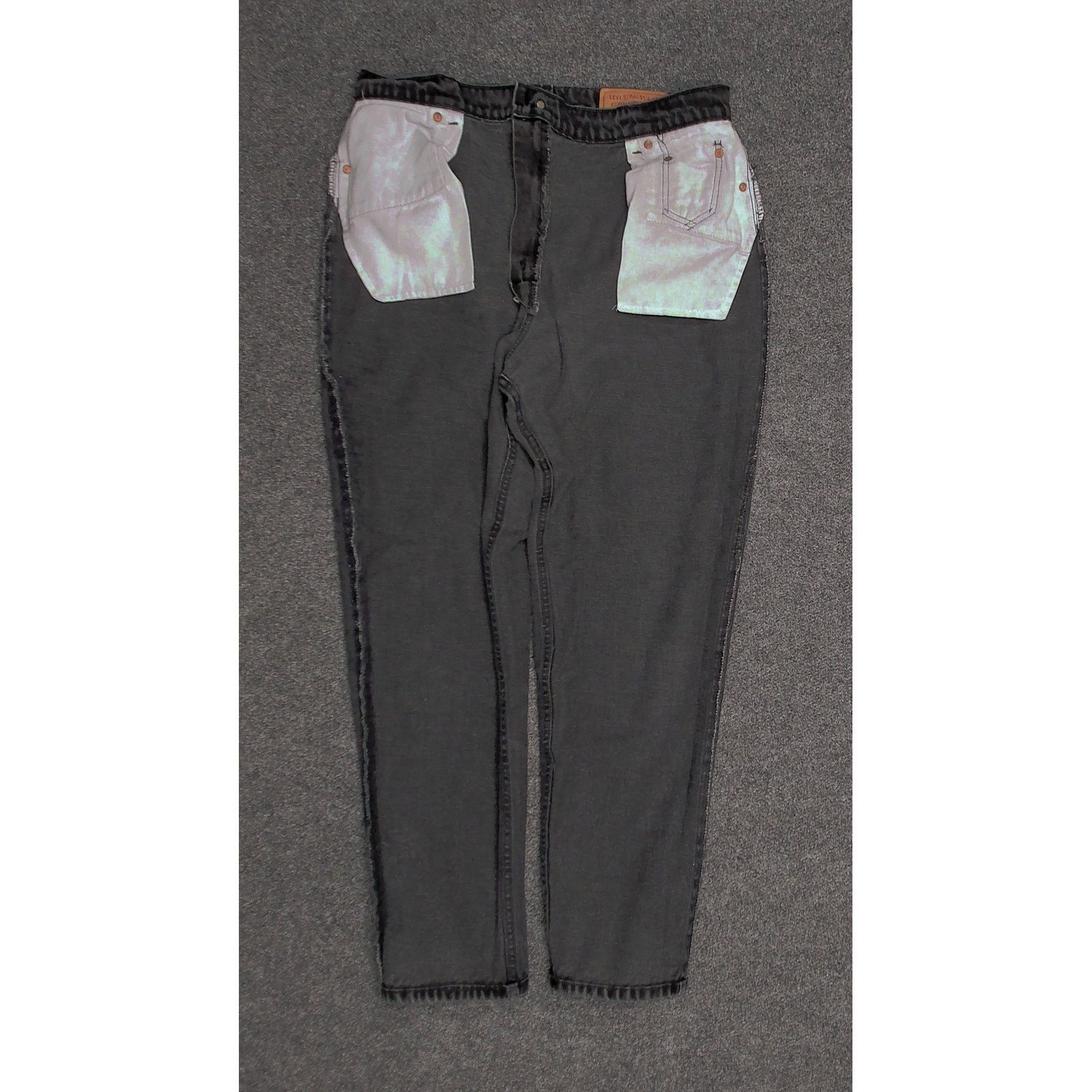 Levi's 1995 Made in USA Levis 551 Faded Black Tapered Jeans Womens Size 40" / US 18 - 5 Thumbnail