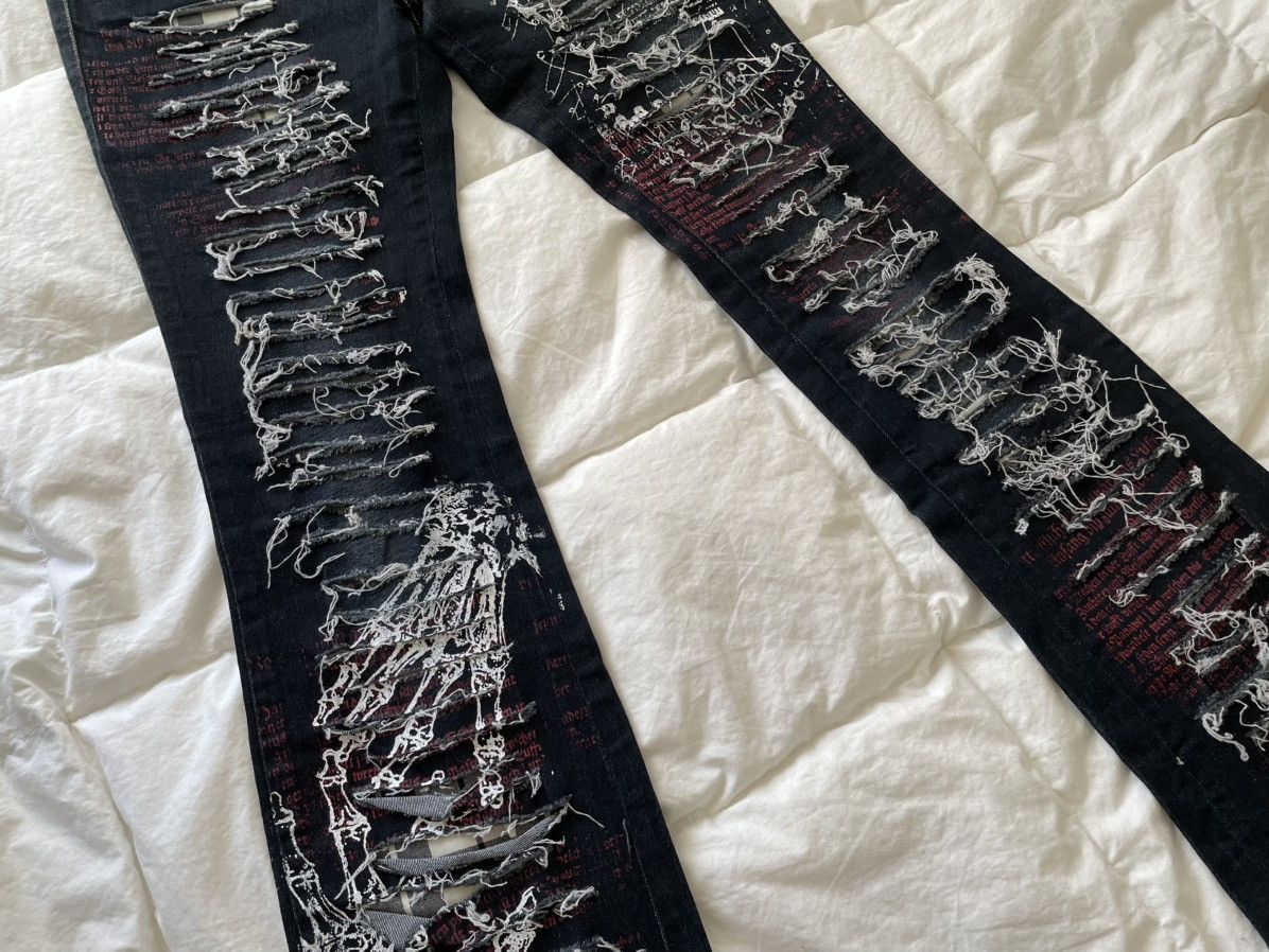 Japanese Brand h.NAOTO Distressed Denim Size US 29 - 4 Thumbnail