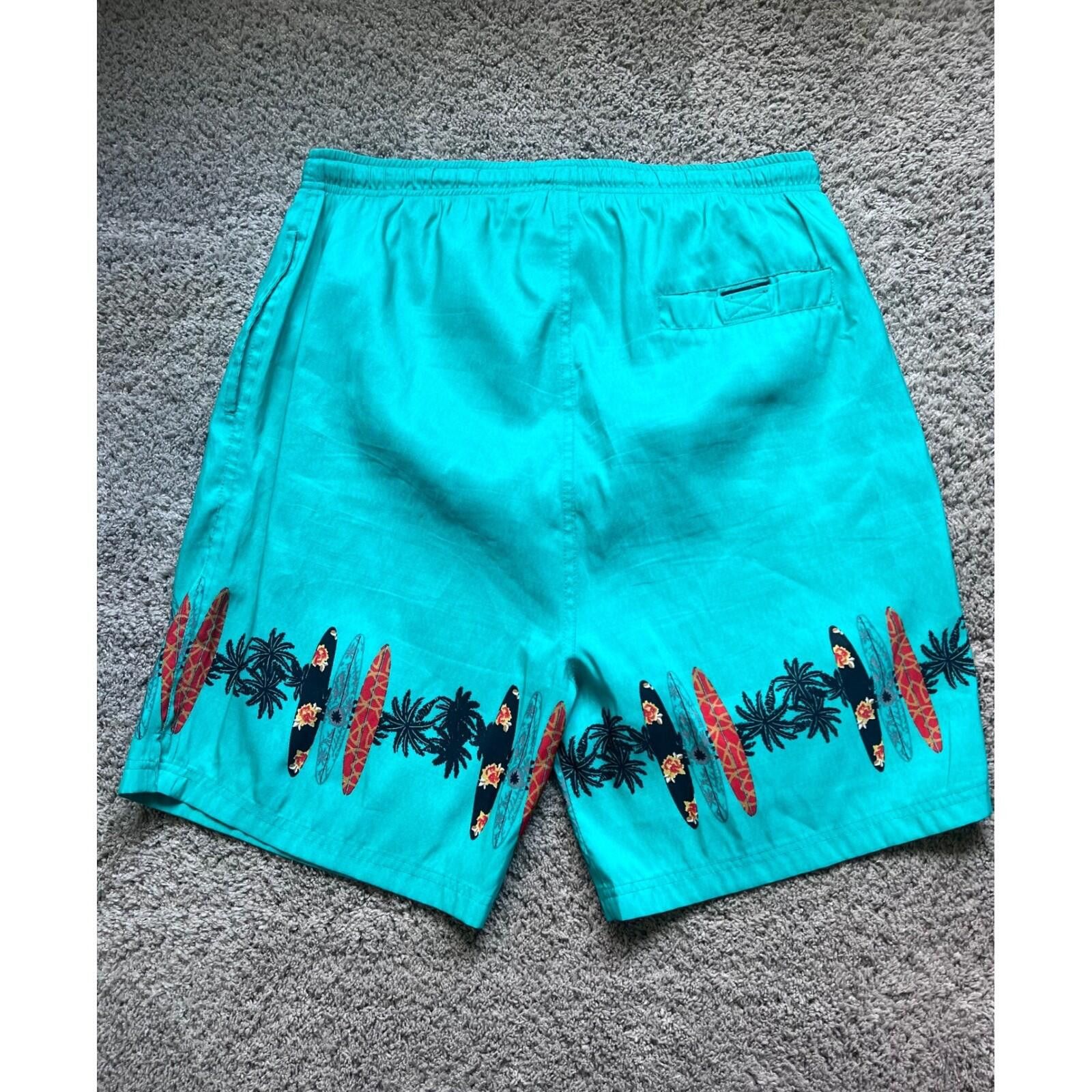 Other Woodlake Sport Mens Teal Surfboard Print Swim Trunks Size L Size US 34 / EU 50 - 5 Thumbnail