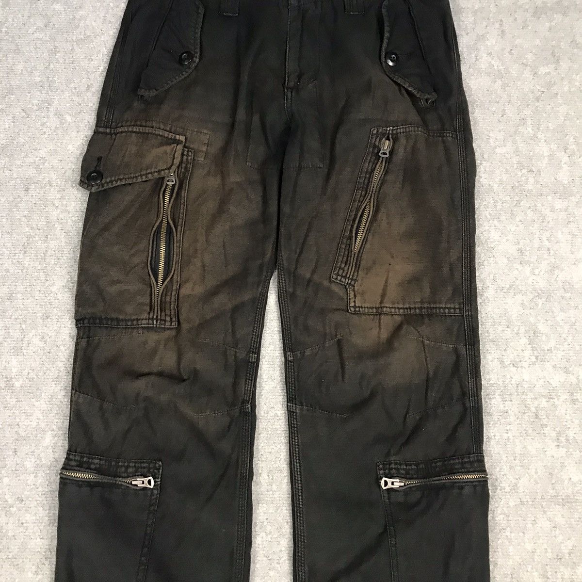 Alpha Industries × Japanese Brand Alpha Industries Sun Faded black Rusty cargo pants Size US 29 - 6 Thumbnail