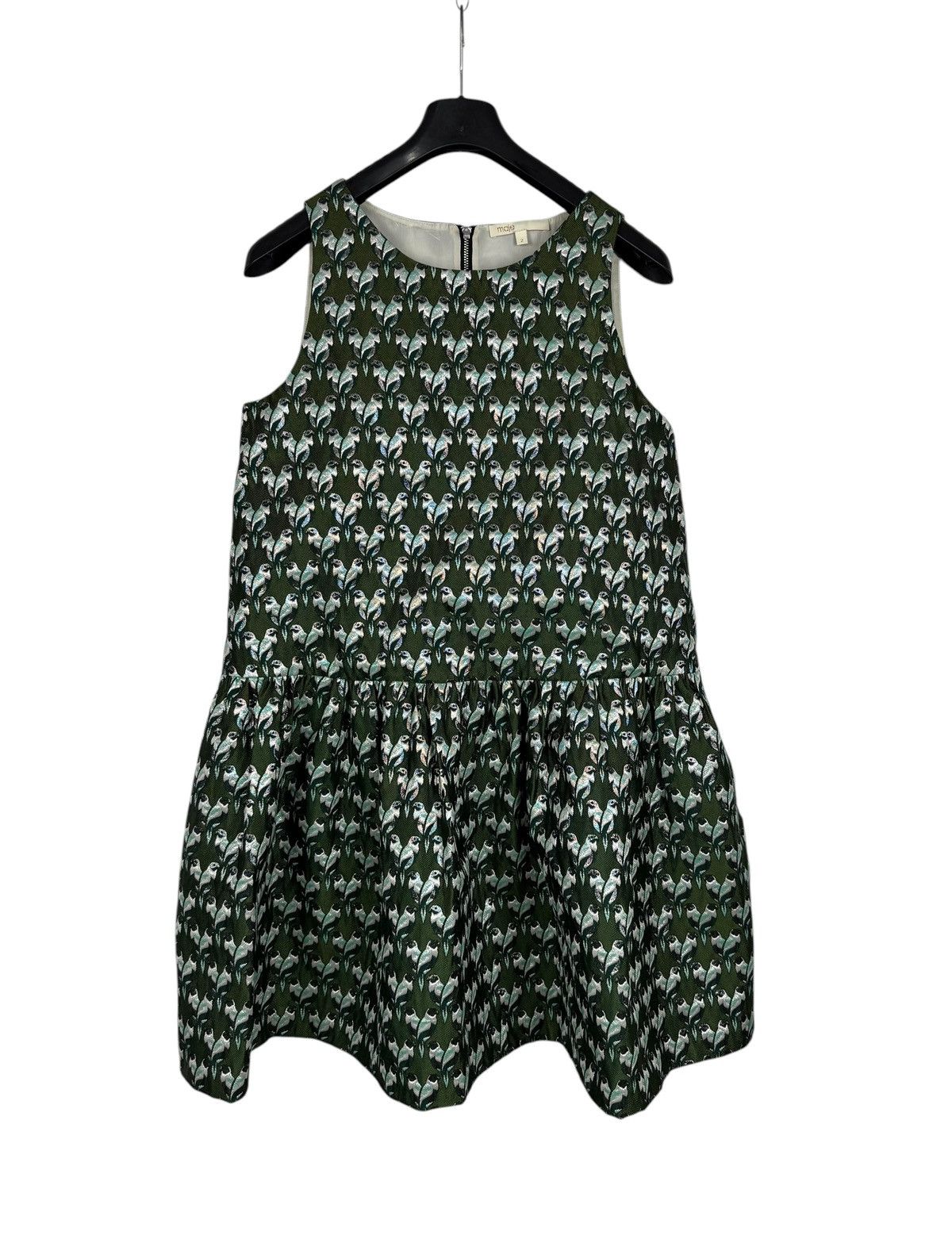 Maje Maje Rower Green Jacquard Parrot Print Mini Dress size 2 Size S / US 4 / IT 40 - 11 Thumbnail