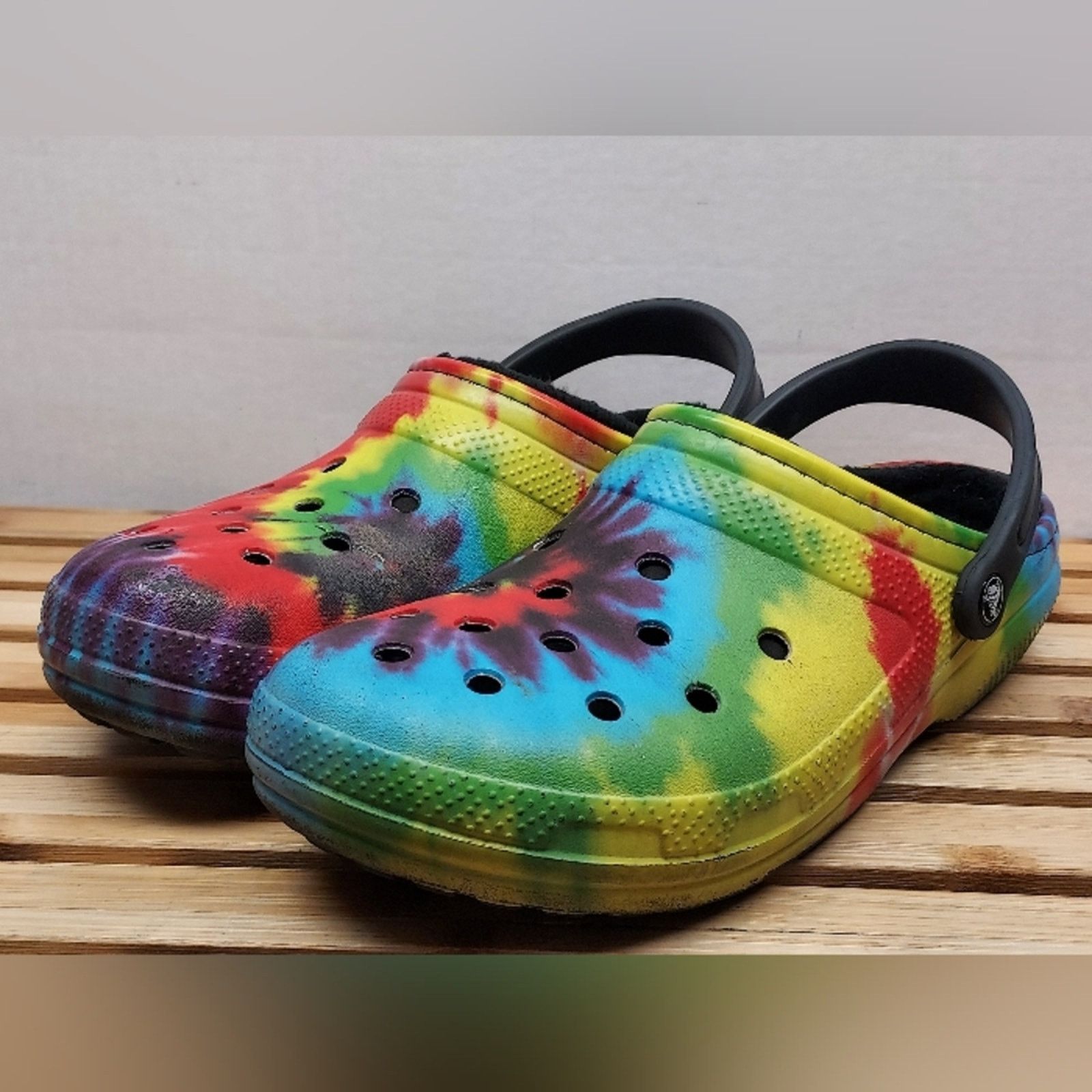 Crocs Crocs Mens Tie Dye Lined Baya Clog Sandals Size 11 Size US 11 / EU 44 - 2 Thumbnail