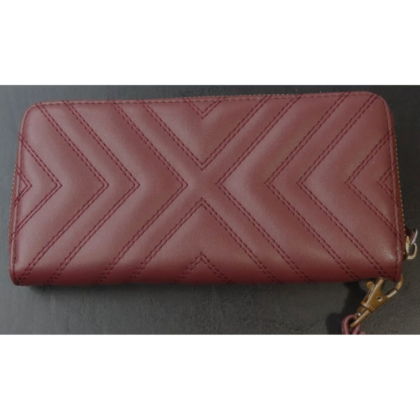 Vintage Marc New York Wristlet Burgandy Women's Wallet 8" x 4" Leather Wristlet Strap Logo Wallet 8x4 Size ONE SIZE - 3 Thumbnail
