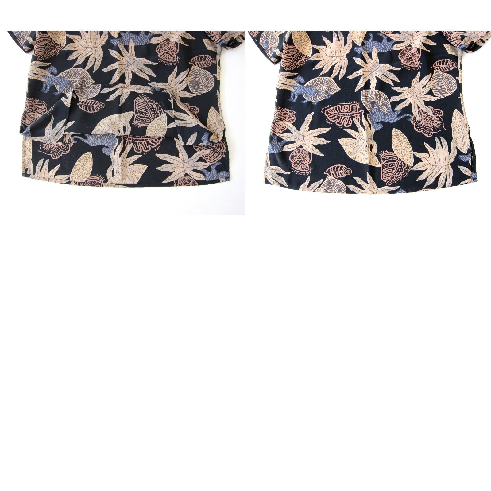 Vintage Kathy Che Black Brown Blue Tiger Floral Crew Neck Short Sleeve Tunic Blouse M Women Shirt Blouse Tiger Floral Crew Neck Short Sleeve Tunic Blouse M Size M / US 6-8 / IT 42-44 - 8 Thumbnail