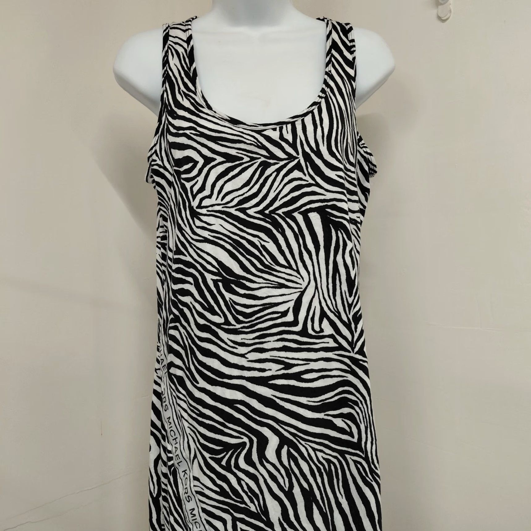 Michael Kors Michael Kors Midi Dress Women's Large Black White Zebra Sport Logo L83631 Dress Size L / US 10 / IT 46 - 5 Thumbnail