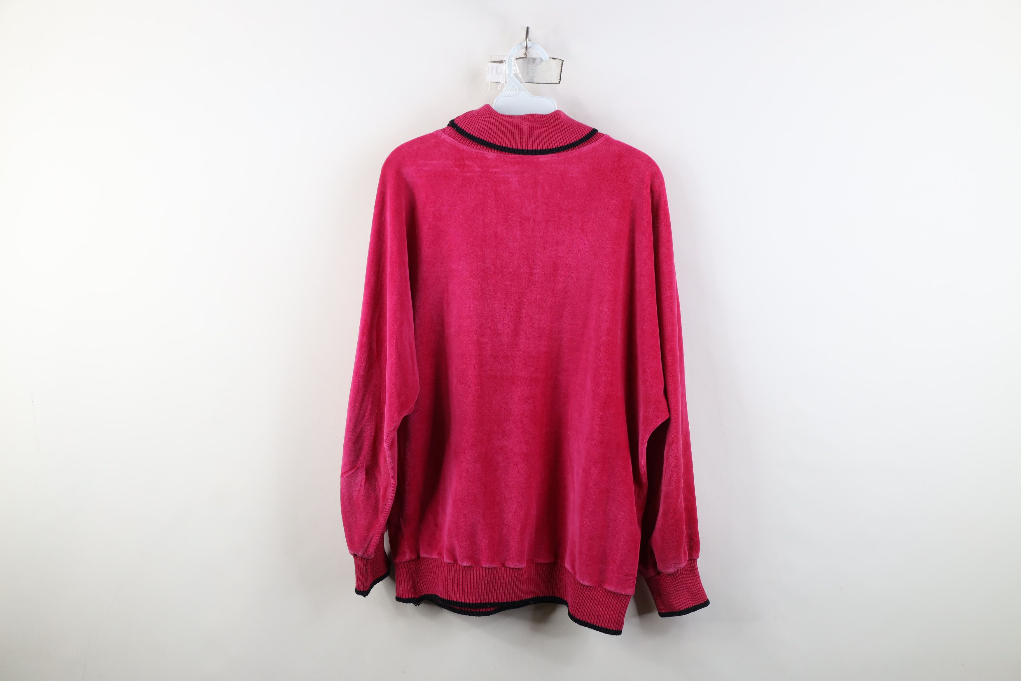 Vintage Vintage 90s Streetwear Blank Velour Turtleneck Sweater Pink Size M / US 6-8 / IT 42-44 - 13 Thumbnail