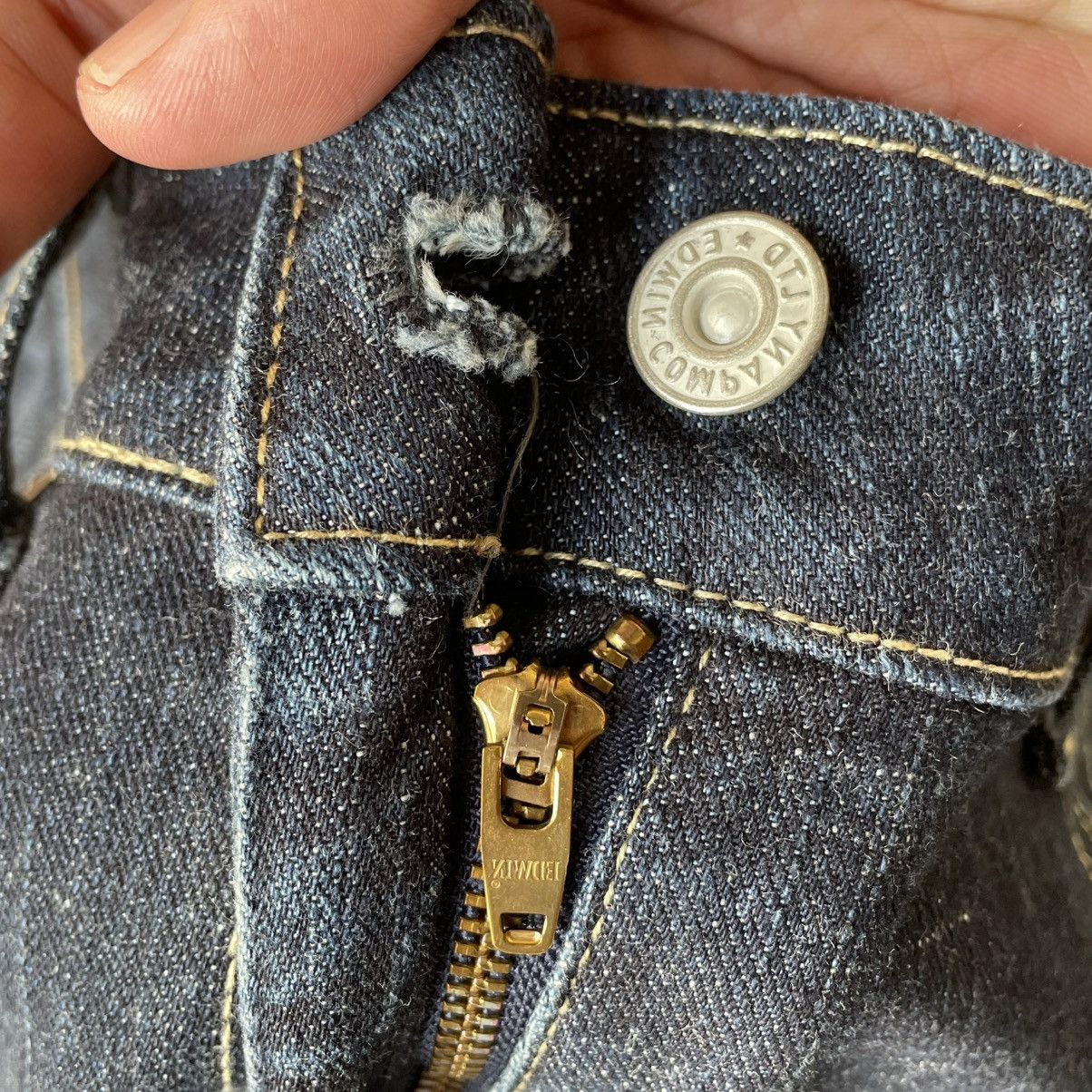 Edwin 🔥Vintage Edwin 404 Japan Made Dark Blue Black Denim Jeans Size US 34 / EU 50 - 11 Thumbnail