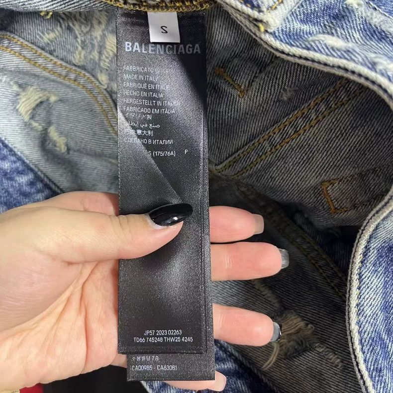 Balenciaga Balenciaga Blue Distressed Denim Pants-2505 Size US 26 / EU 42 - 4 Thumbnail