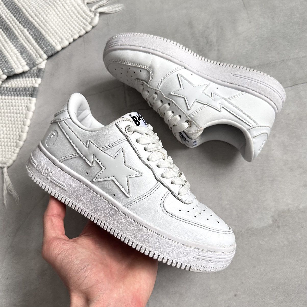 Bape Bape Sta A Bathing Ape White Sneakers Shoes Nigo Size US 6.5 / IT 36.5 - 6 Thumbnail