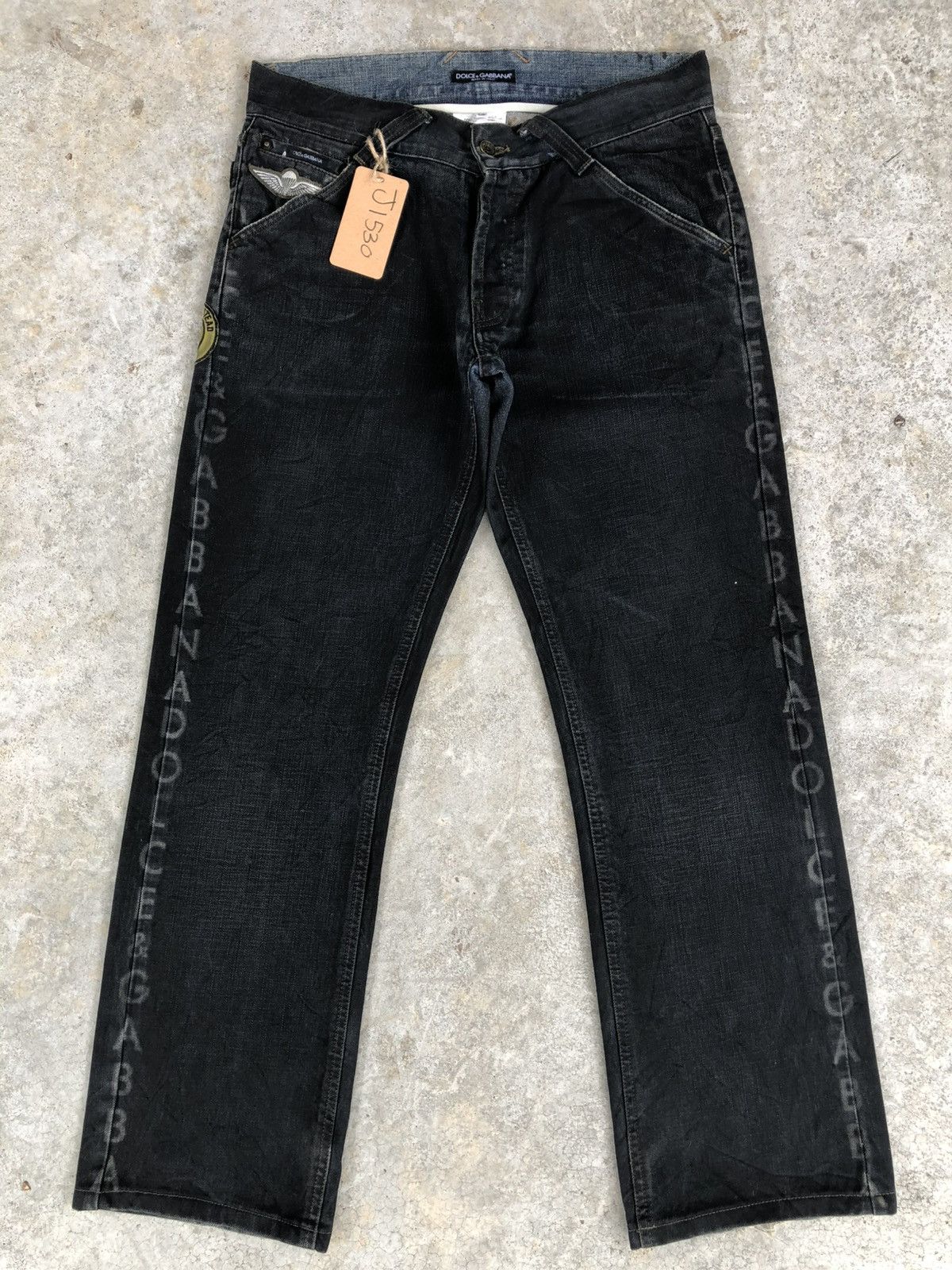 Dolce & Gabbana Dolce Gabbana Waxed Denim Wide Patchwork Size US 32 / EU 48 - 2 Thumbnail