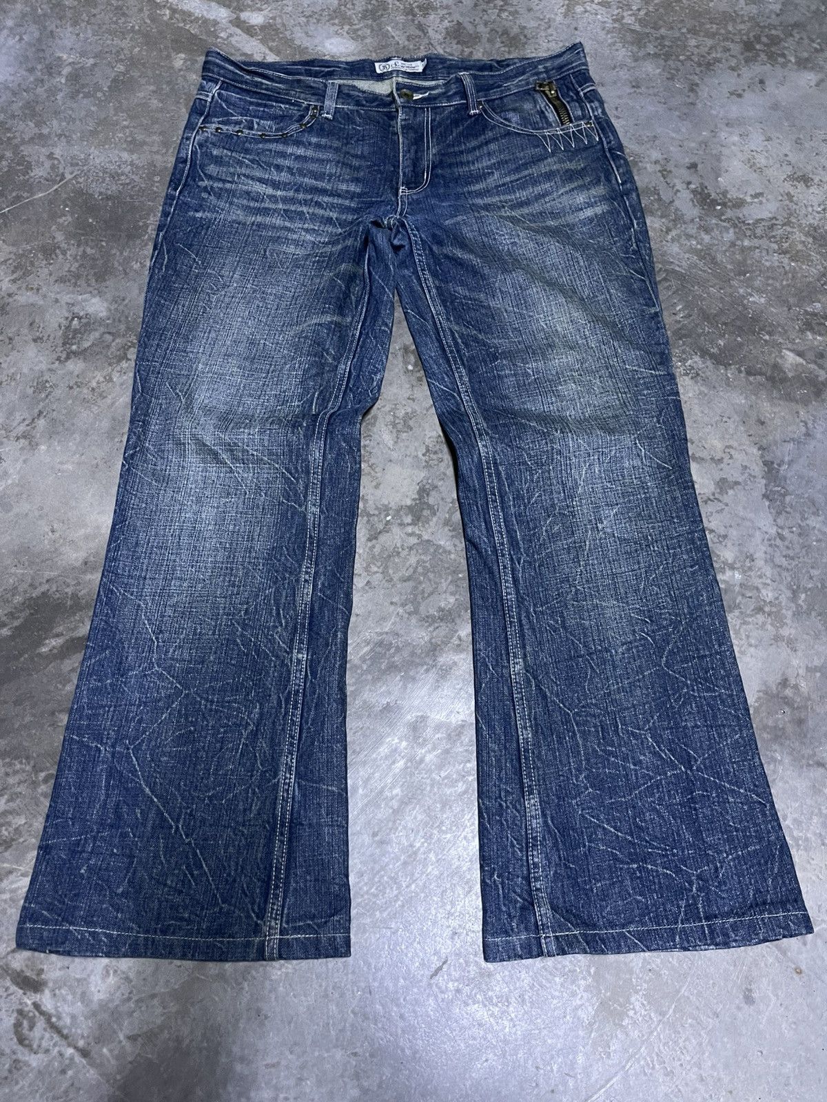 If Six Was Nine × Japanese Brand × Vintage Flare Jeans Japan Lightning Wash Scream Bootcut Jeans Size US 36 / EU 52 - 1 Thumbnail