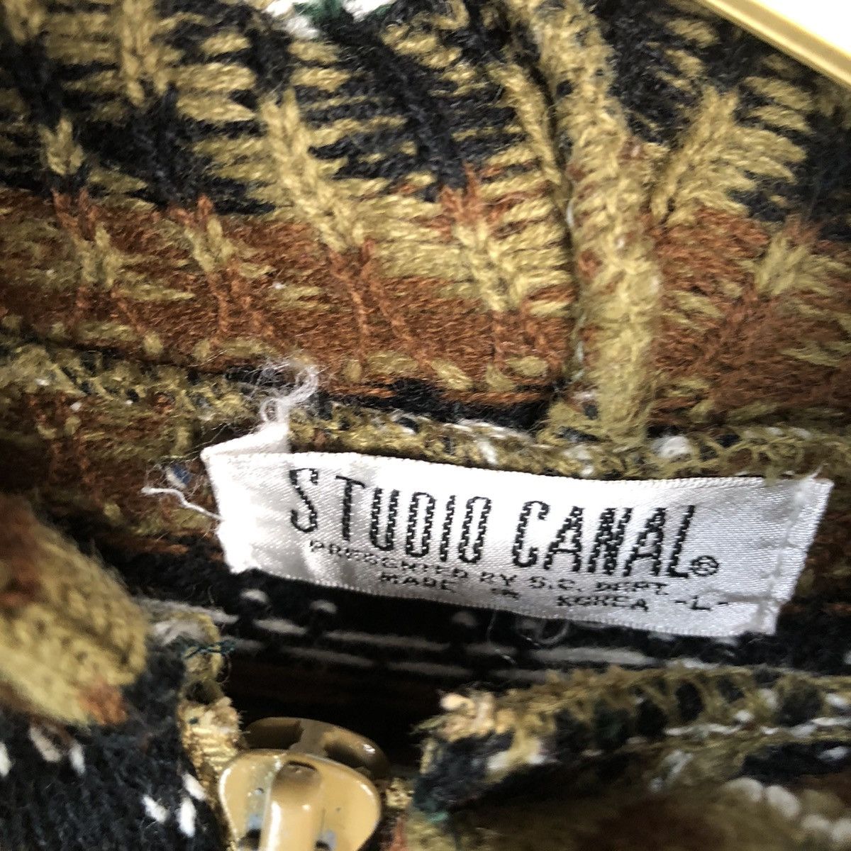 Homespun Knitwear Studio Canal art design Green Hoodie sweater #A427 Size US M / EU 48-50 / 2 - 10 Thumbnail