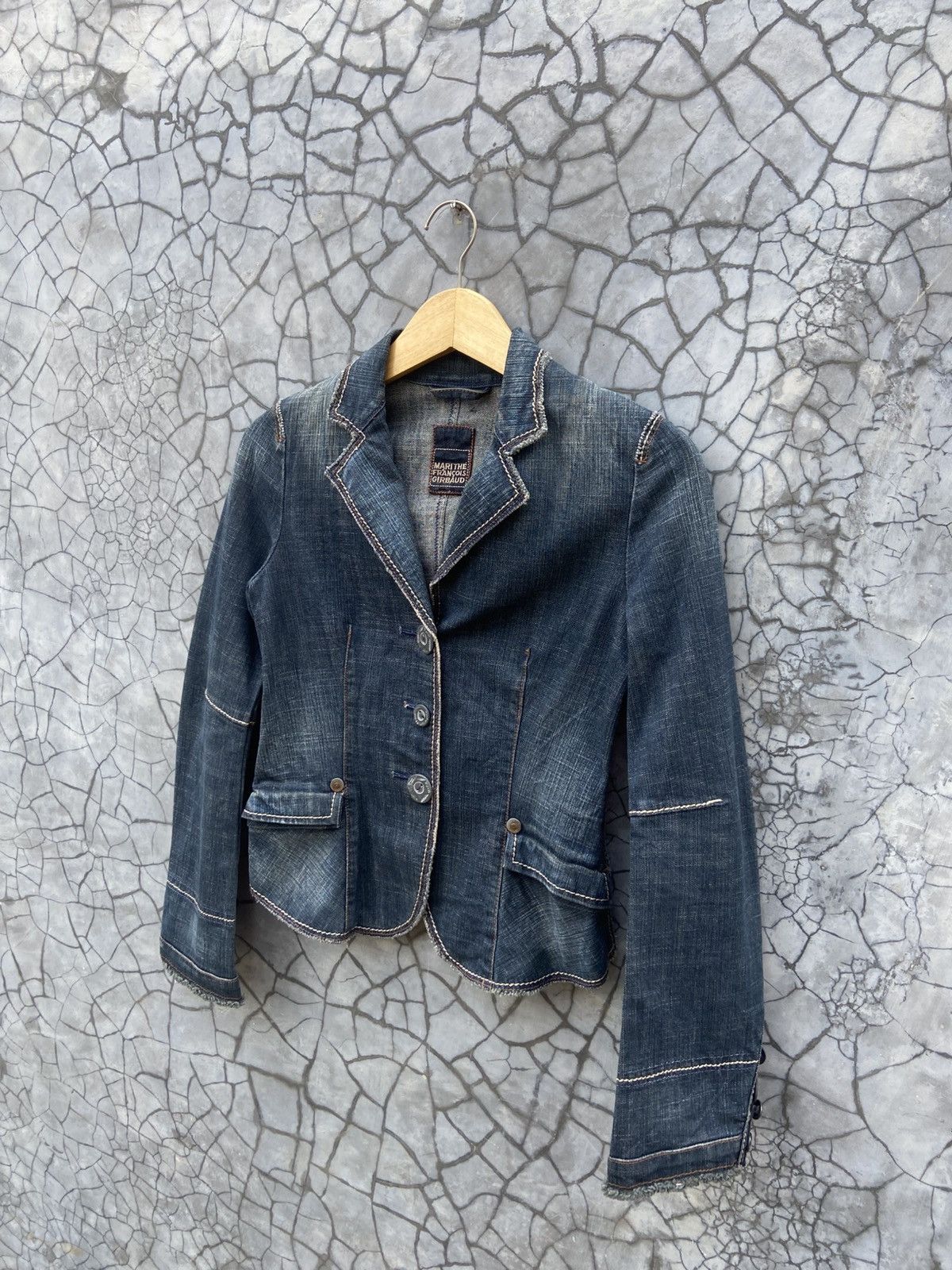 Marithe + Francois Girbaud 2000s Marithe Francois Girbaud AvantGarde Denim Jacket Jeans Size S / US 4 / IT 40 - 4 Thumbnail