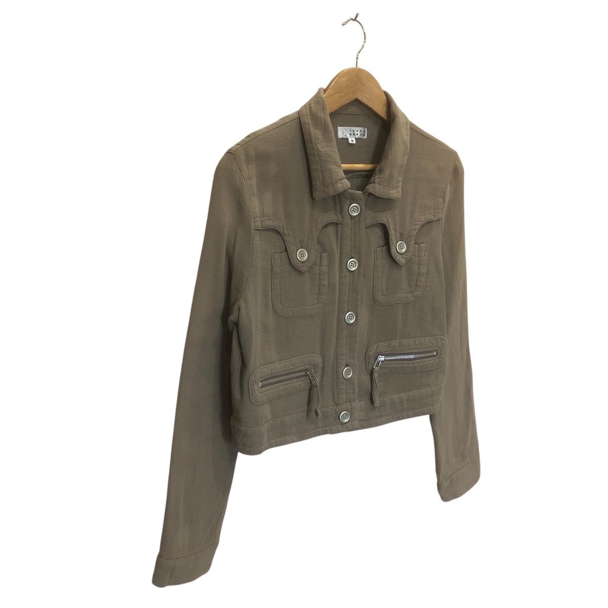 Japanese Brand Ikeda Nobuo Croptop Full Button Long Sleeve Jacket Size M / US 6-8 / IT 42-44 - 2 Thumbnail