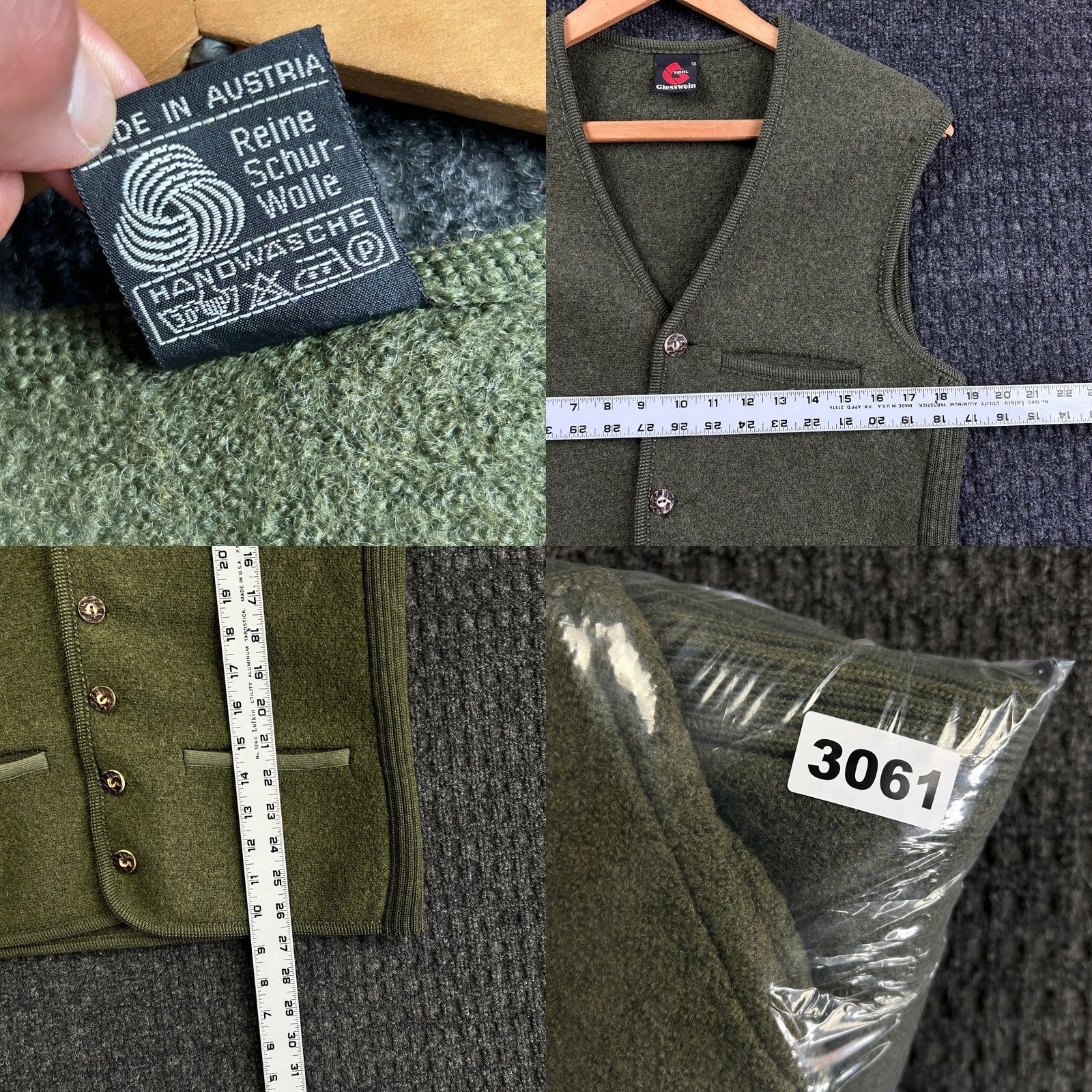Vintage VINTAGE Giesswein G Tirol Vest Green 50 Pure New Wool Grandpa Thick Heavy Pocket Size US M / EU 48-50 / 2 - 8 Thumbnail