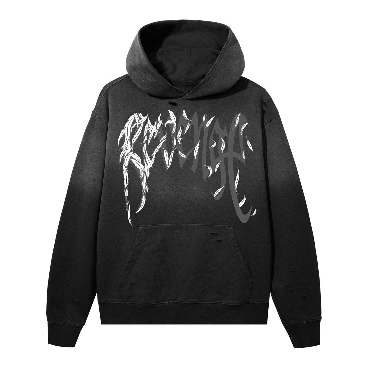 Revenge Revenge Dove Distressed Treated Hoodie Black/White Size US XL / EU 56 / 4 - 2 Thumbnail
