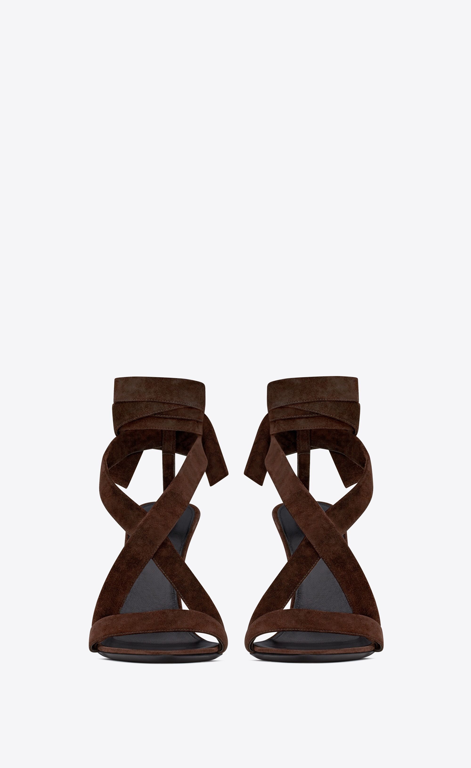 Saint Laurent Paris o1tp1o0125 Deva Sandals In Suede in Brown Size US 5.5 / IT 35.5 - 3 Thumbnail