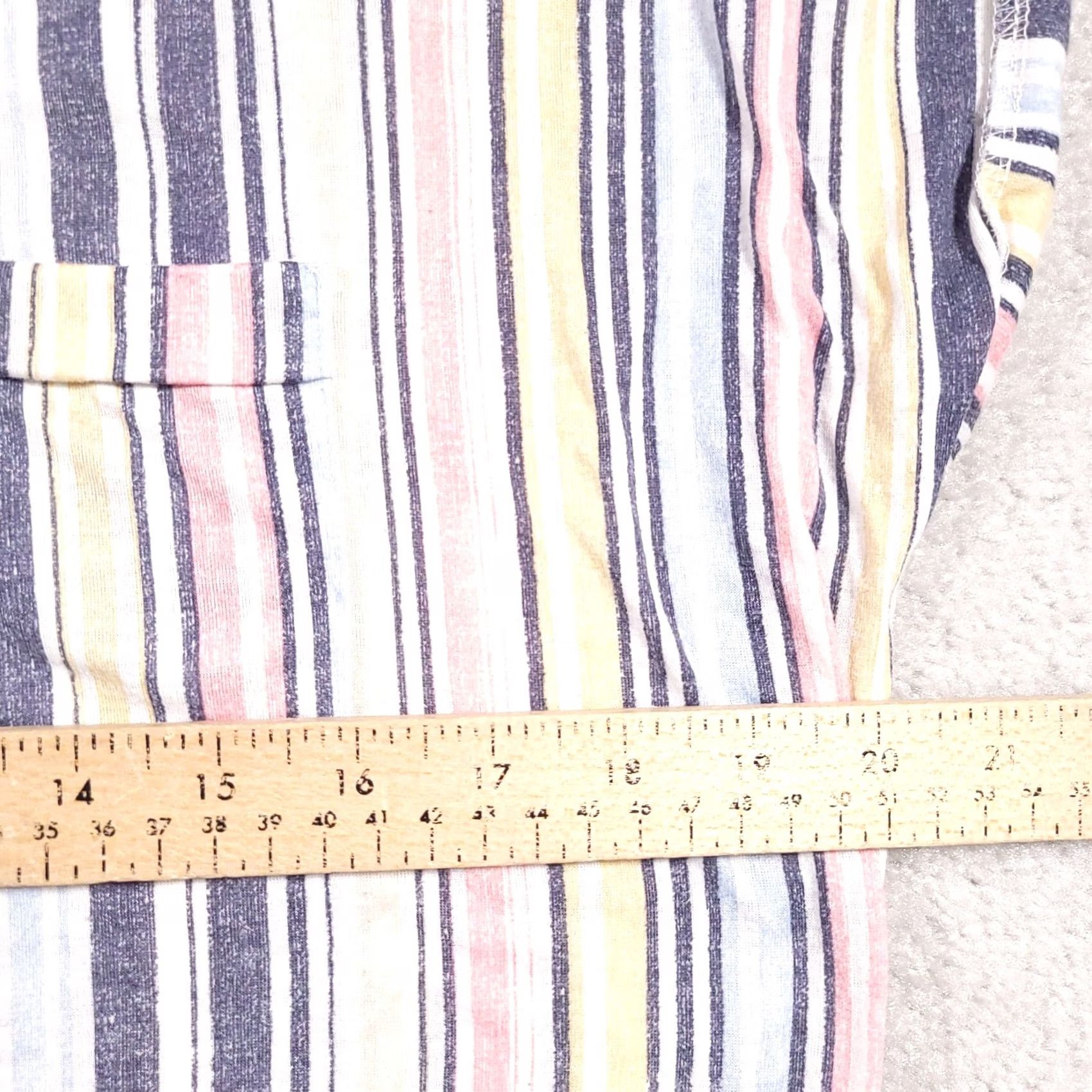 Vintage Eden & Olivia Button Front Shirt Women's 1X Pockets Roll Tab Sleeve Striped Shirt Size XL / US 12-14 / IT 48-50 - 6 Thumbnail