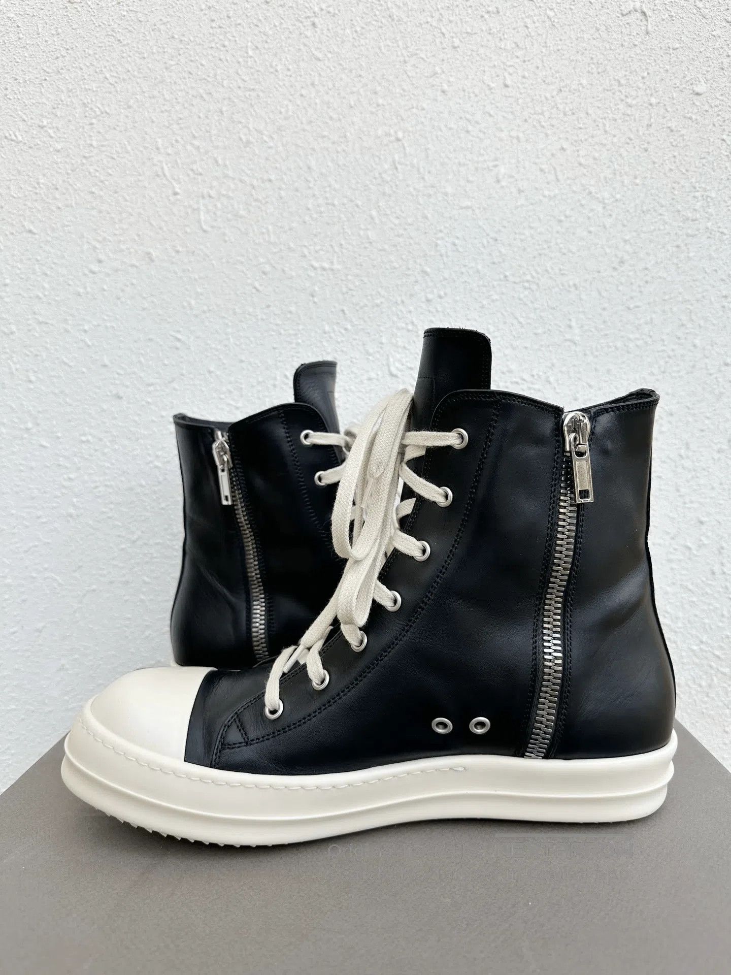 Rick Owens Rick Owens Leather High-Top Sneakers. Size US 10.5 / EU 43-44 - 4 Thumbnail