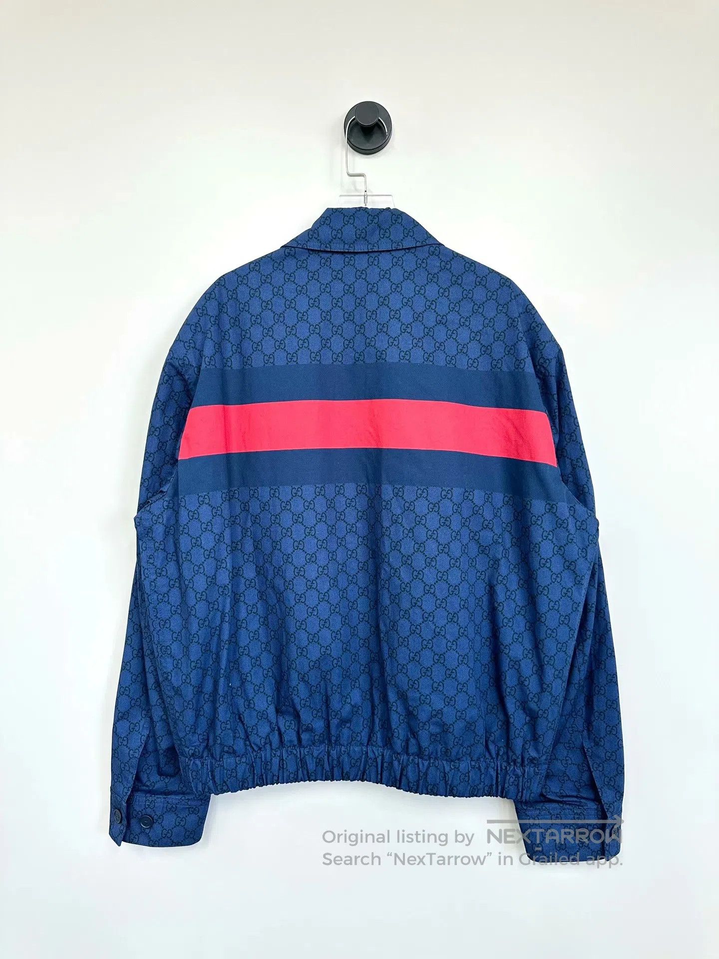 Gucci Guicci Dark Blue Full Print Logo Zip-up Jacket| Size US S / EU 44-46 / 1 - 2 Thumbnail