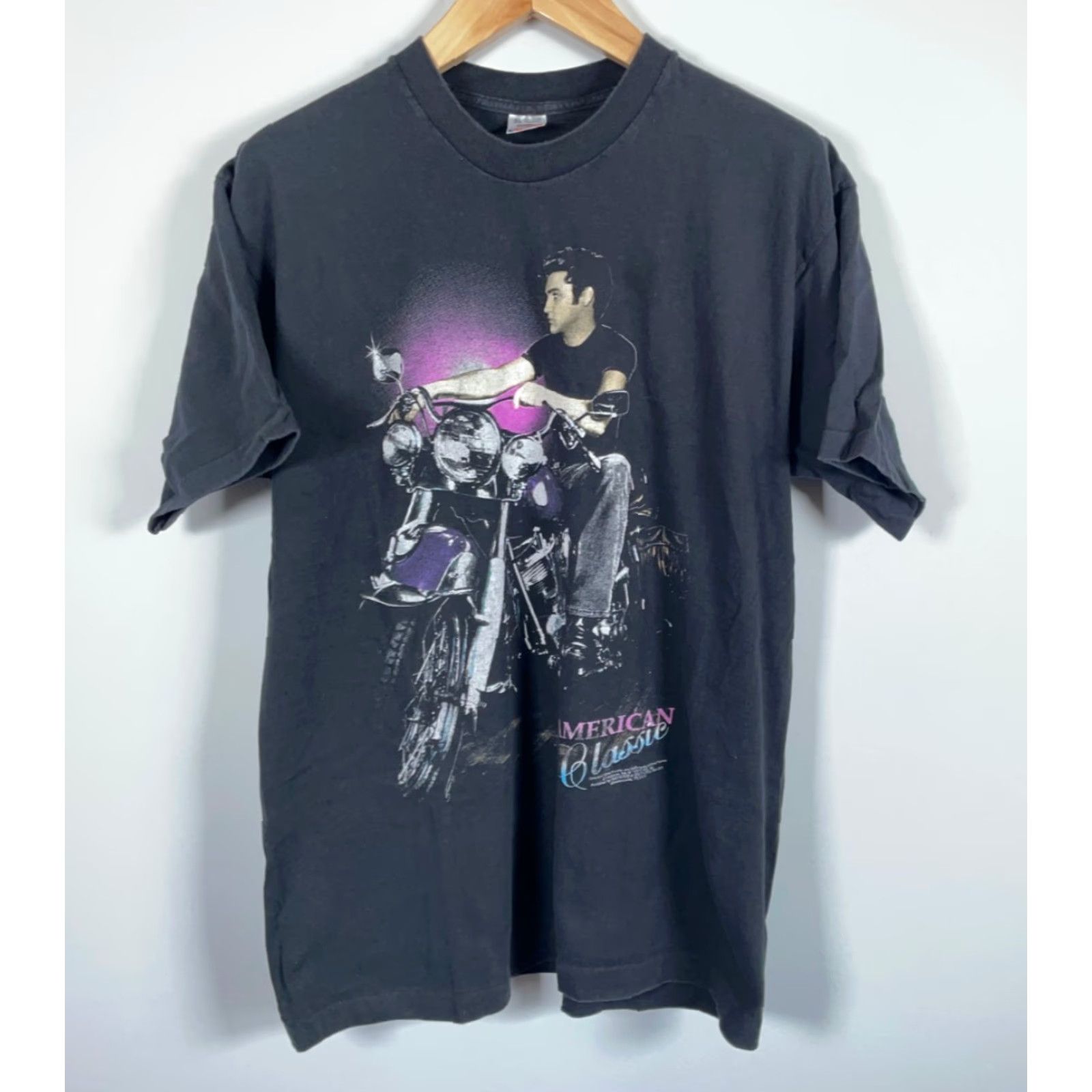 Fruit Of The Loom VINTAGE Elvis Presley T-Shirt 1992 Black XL Fruit of the Loom Men’s Short Sleeve Crew Neck Graphic Print Retro 90s Size US XL / EU 56 / 4 - 2 Thumbnail