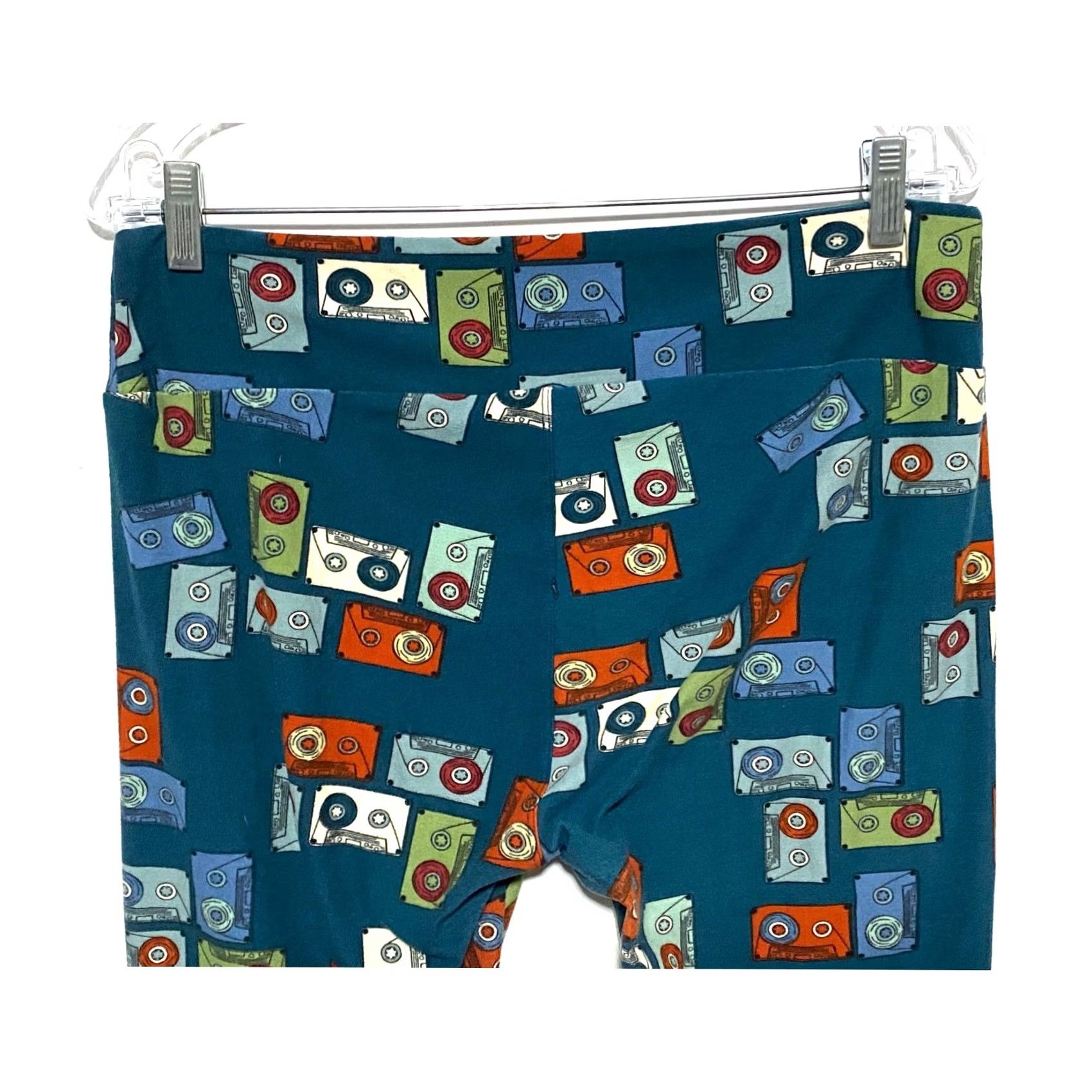 Vintage LULaRoe Leggings Cassette Tapes All Over Print OS TC Teal 80s 90s Retro Y2K Boho Size 36" / US 14 / IT 50 - 5 Thumbnail