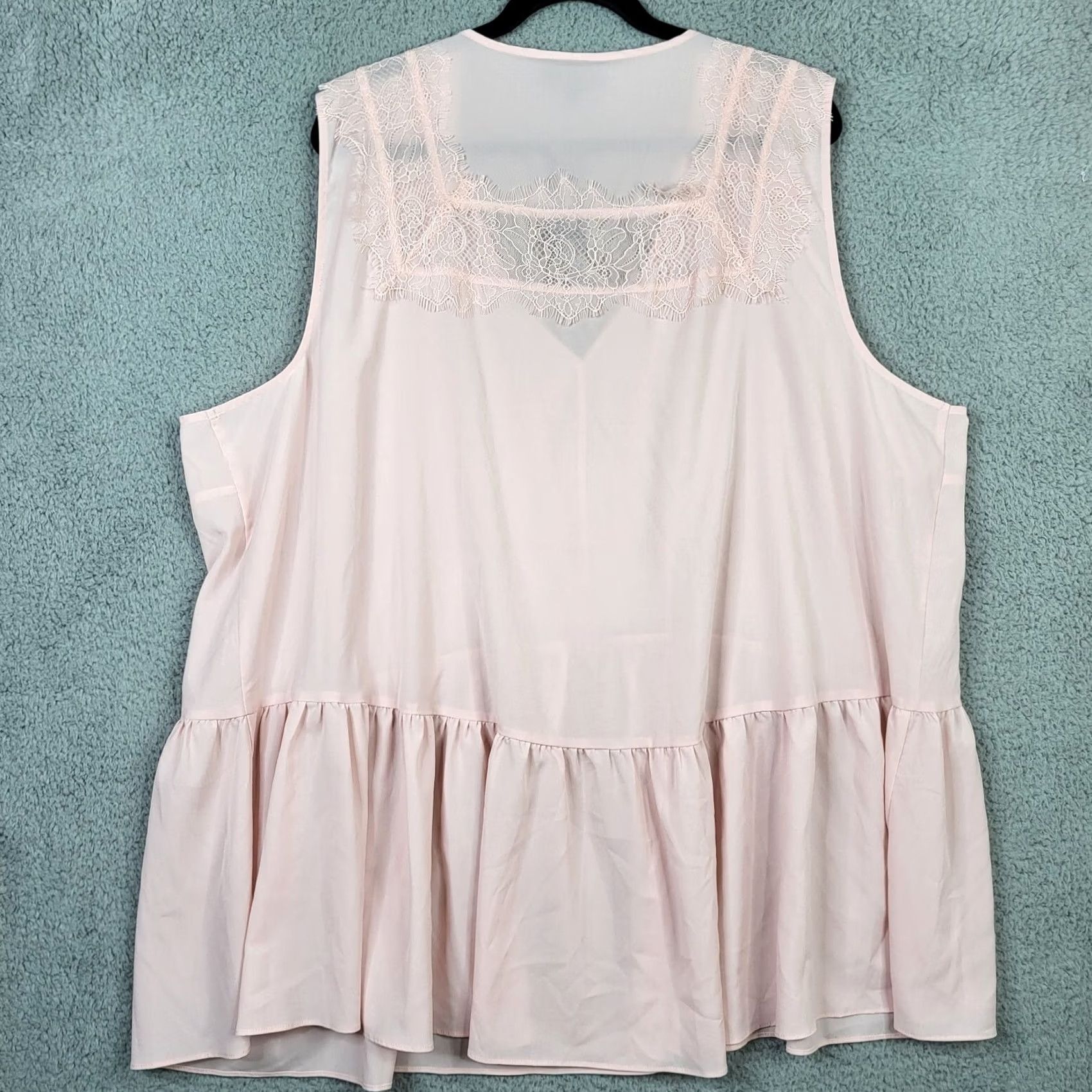 Vintage Lane Bryant Women’s Plus Tank Top V-Neck Sleeveless Pink 28 Blouse Shirt Reg Fit Casual Size 4XL / US 24-26 - 6 Thumbnail