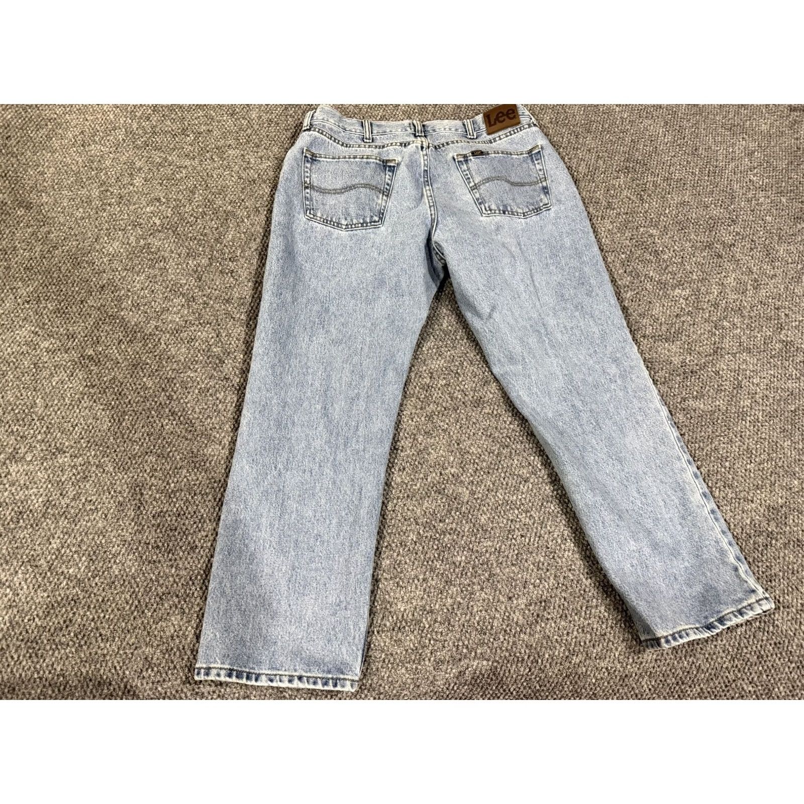 Lee Lee Regular Fit Jeans Mens 36x30 Blue Straight Leg Light Wash Denim 5 Pocket Jeans Regular Fit Mens 36 Blue Light Wash Straight Leg Size US 36 / EU 52 - 6 Thumbnail