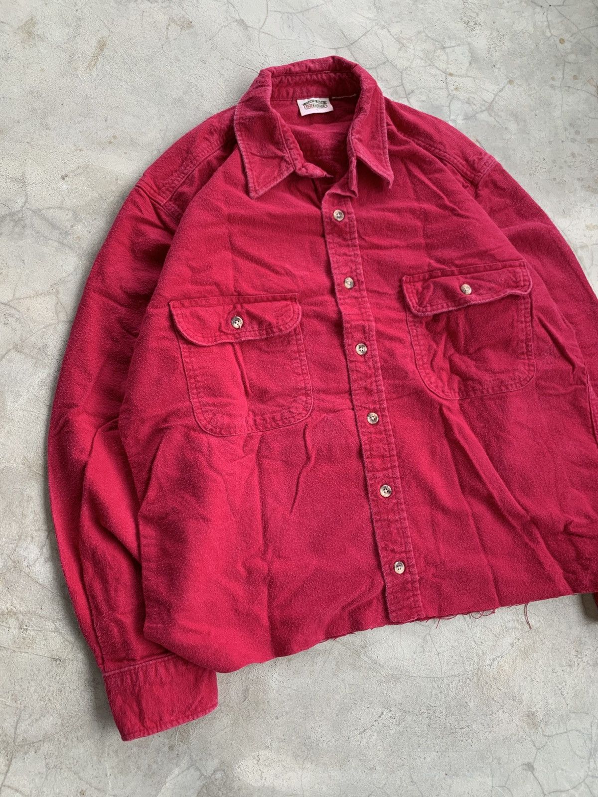 Vintage Cropped button up shirt double pocket fivebrother boxy Size US L / EU 52-54 / 3 - 4 Thumbnail