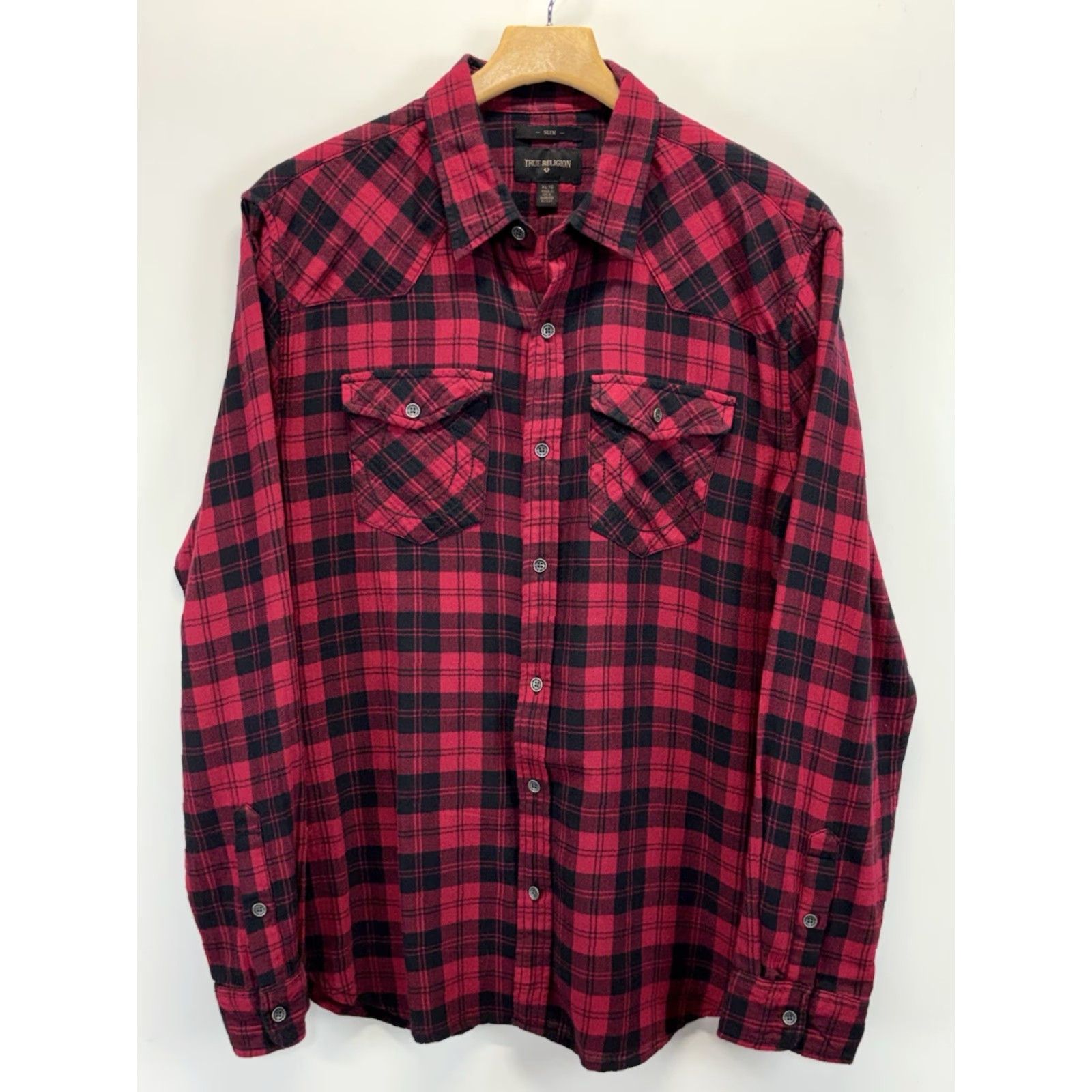 True Religion VINTAGE True Religion Western Shirt Men’s XL Button-Up Red Black Yoke Cowboy Slim Fit Plaid Long Sleeve Collared Button-Up Mens XL Size US XL / EU 56 / 4 - 2 Thumbnail