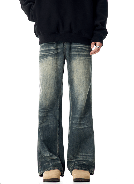 Japanese Brand × Jean Retro straight washed loose wide-leg versatile flared jeans Size US 32 / EU 48 - 1 Thumbnail
