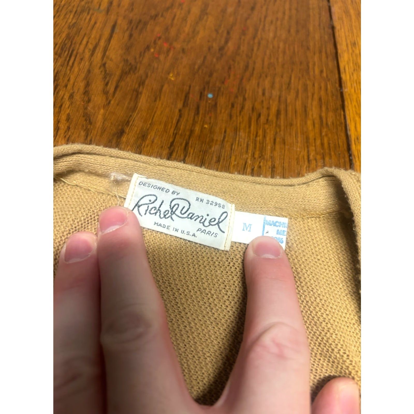 Vintage VINTAGE 60s 70s Wool Blend Cardigan Grandpa Sweater M Beige Men's / Unbranded Cardigan Size US M / EU 48-50 / 2 - 2 Thumbnail