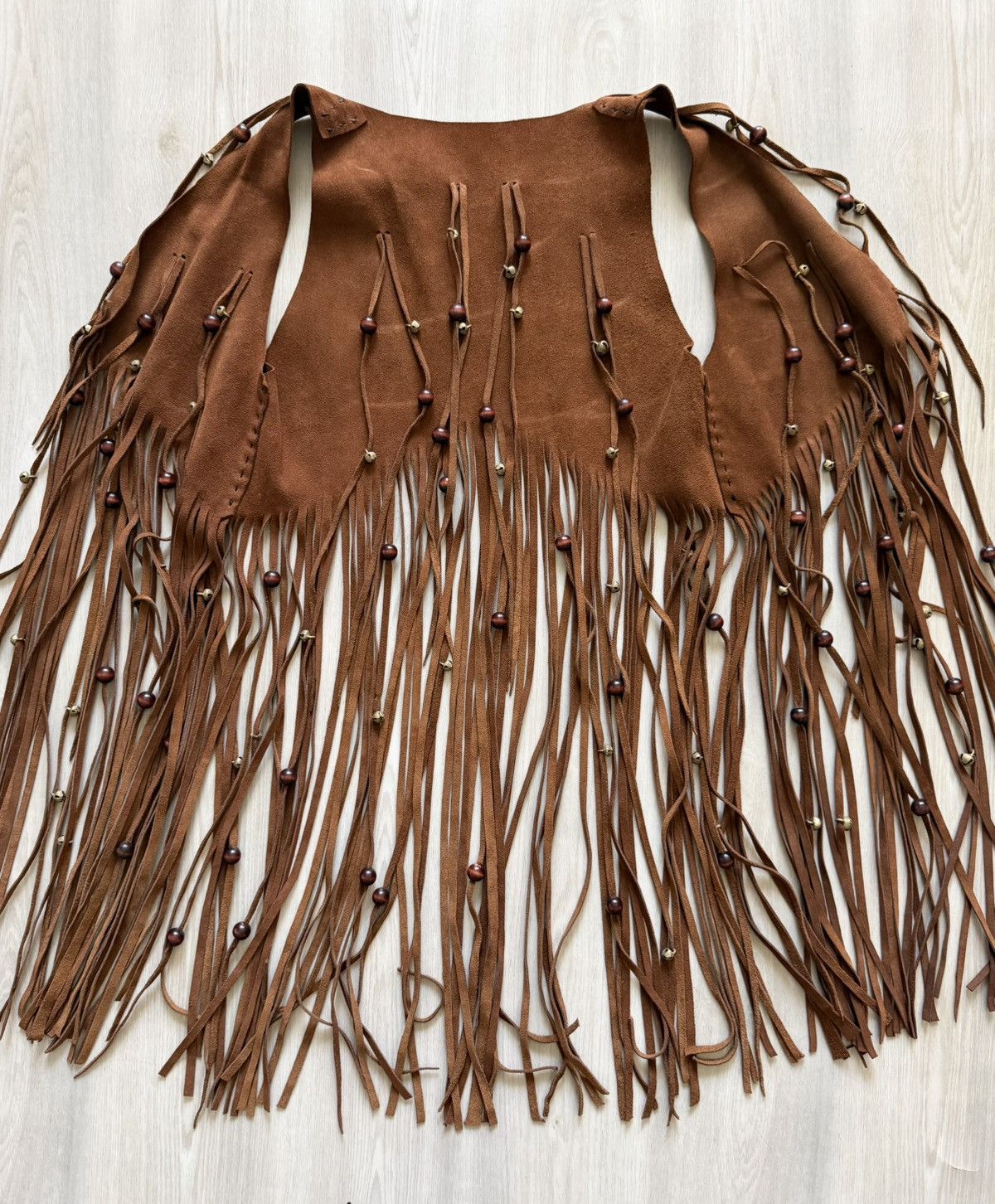 Vintage Custom Fringe Open Vest Boho Festival Western Hippie Suede Size US S / EU 44-46 / 1 - 2 Thumbnail