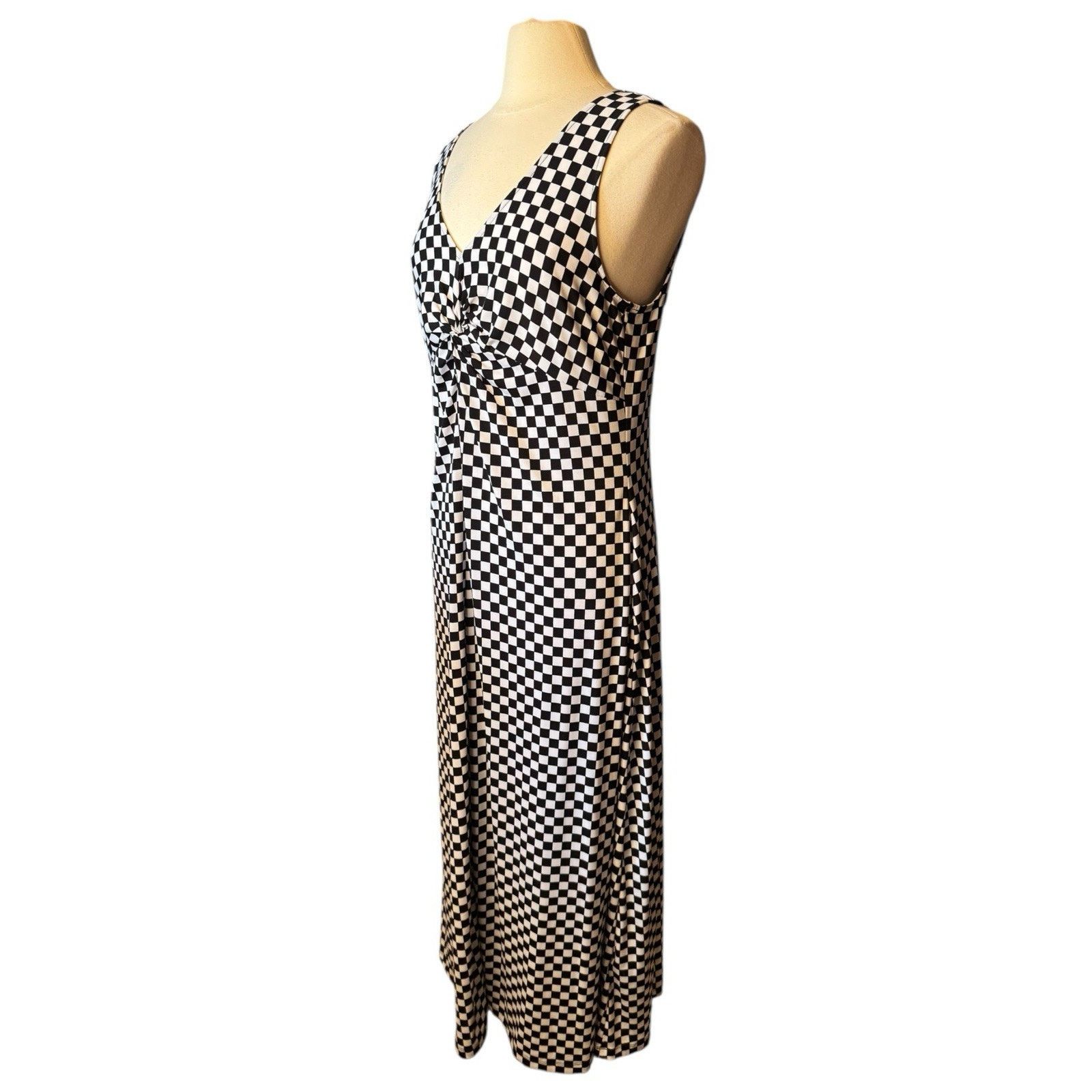 Other Ellen Tracy Checkerboard Race Flag NASCAR Maxi Dress XL Size XL / US 12-14 / IT 48-50 - 3 Thumbnail