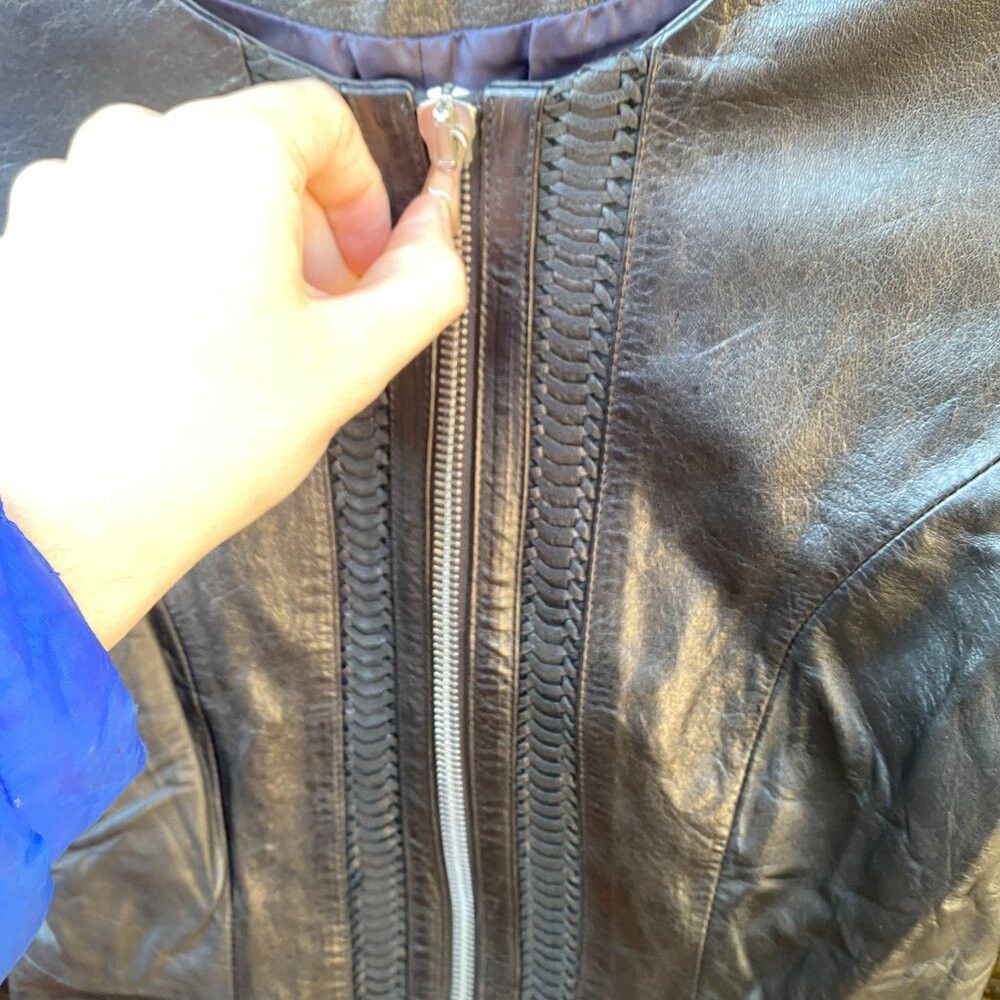 Rag & Bone Rag & Bone Lambskin Biker Jacket Leather Size 6 Black Shirt Size M / US 6-8 / IT 42-44 - 8 Thumbnail