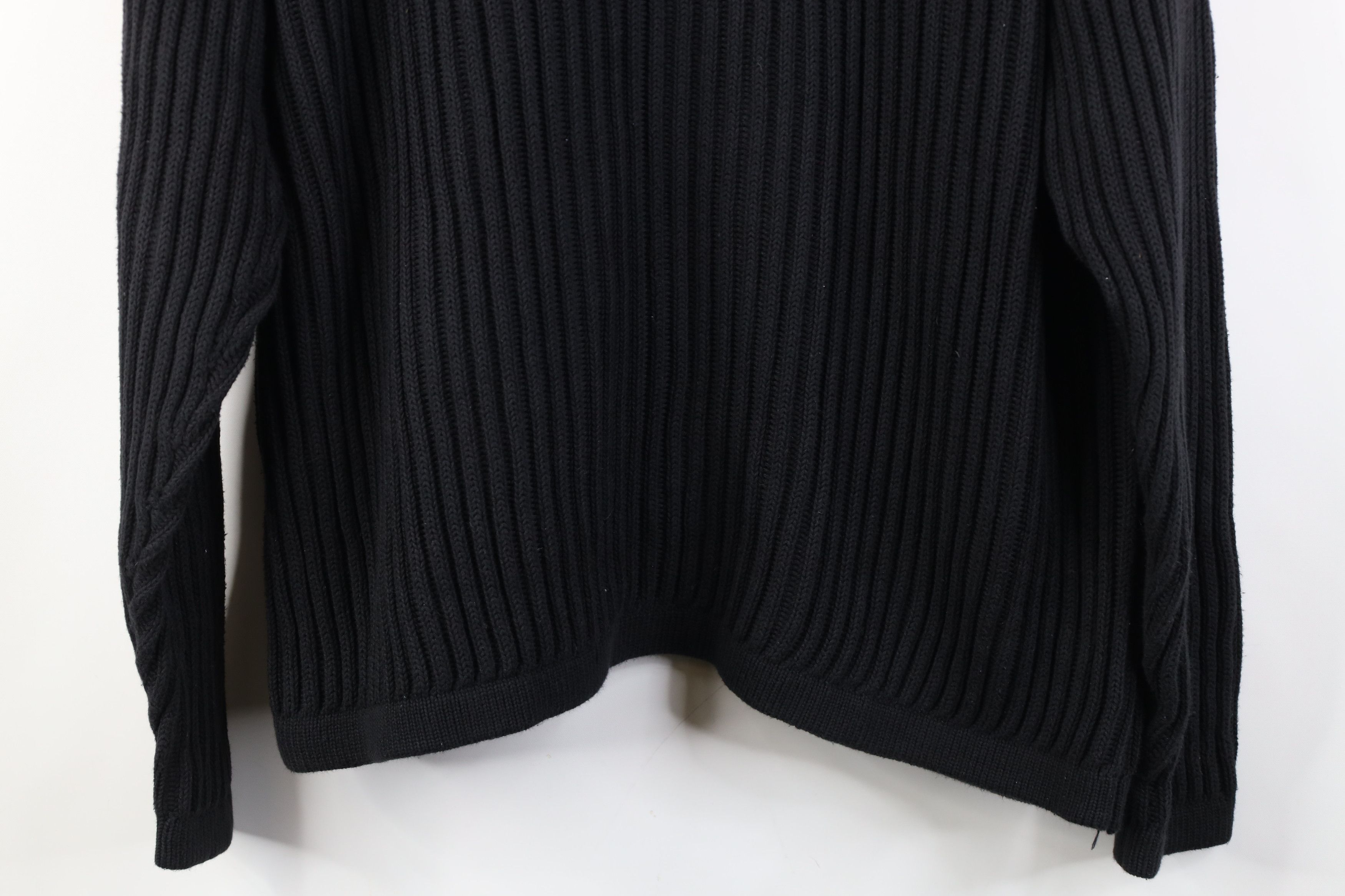 Nautica Vintage 90s Nautica Chunky Cotton Ribbed Knit Sweater Black Size US L / EU 52-54 / 3 - 10 Thumbnail