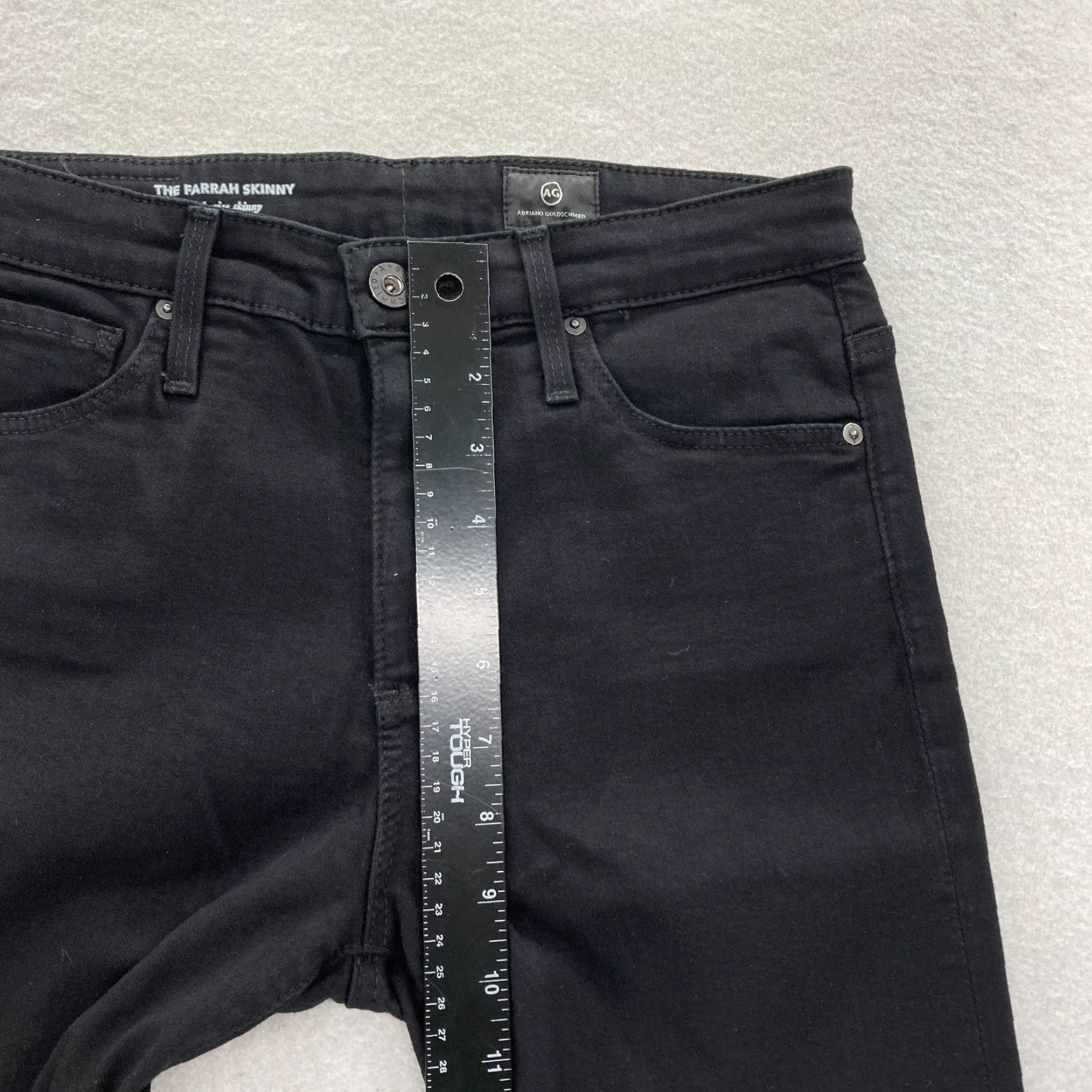 Farah AG Adriano Goldschmied The Farrah Skinny Ankle Women's 25 Black Stretch Denim Jeans Size ONE SIZE - 7 Thumbnail