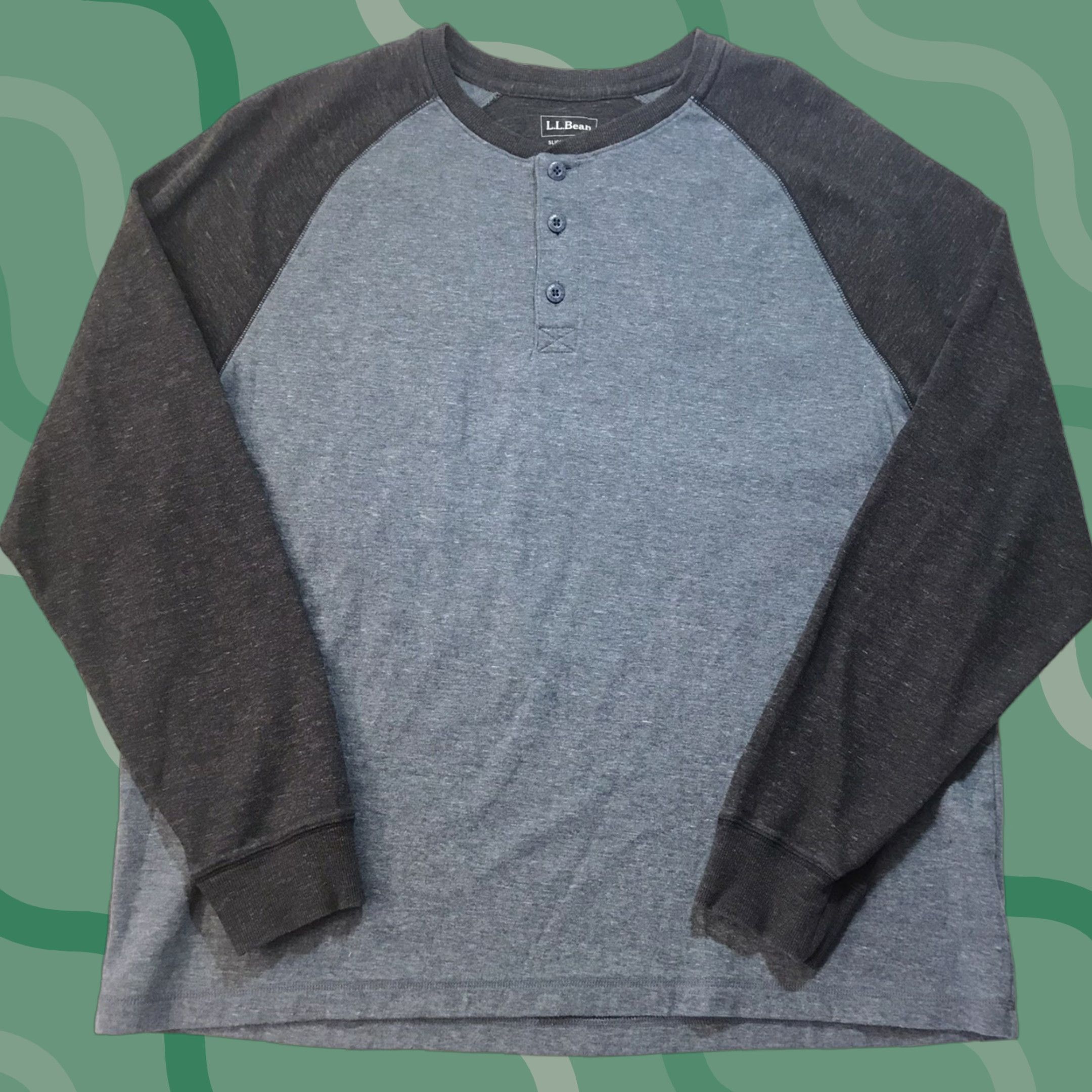 Vintage L.L. Bean Men's Gray Henley Shirt XL Long Sleeve Outdoor Hiking Button-Up 70s 80s 90s Size US XL / EU 56 / 4 - 1 Thumbnail
