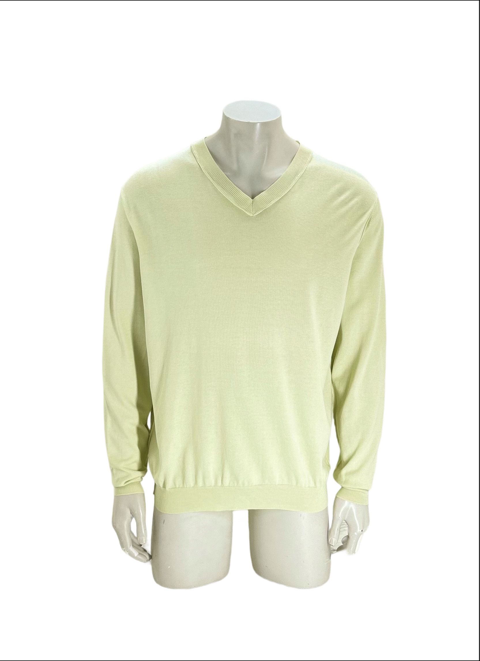CP Company Light Green V-Neck Cotton Knitwear SIZE 6